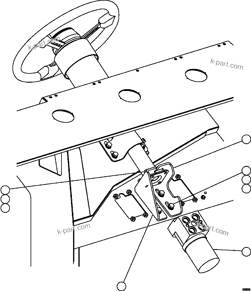 Komatsu parts book diagram for AFE57-FS 830E-1AC S/N A30723 - A30726    ISLA RIESCO: STEERING CONTROL UNIT INSTALLATION