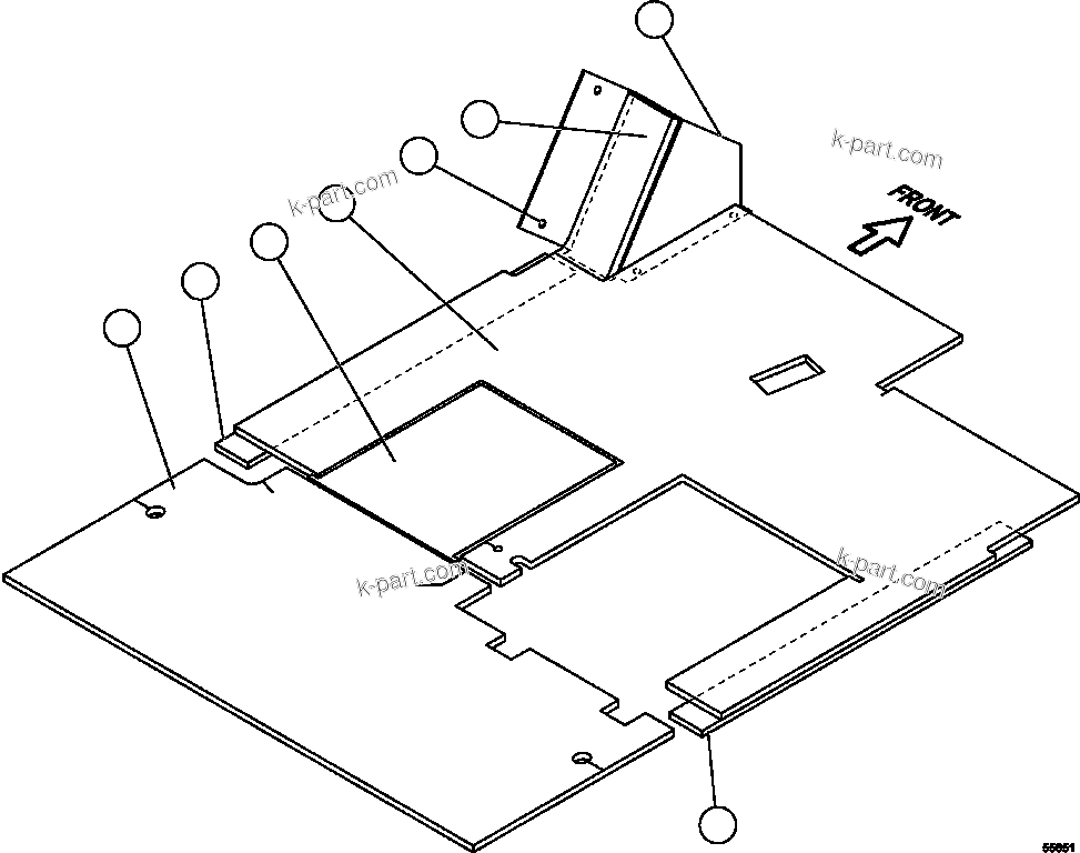Komatsu parts book diagram for AFE57-FS 830E-1AC S/N A30723 - A30726    ISLA RIESCO: FOOTREST AND FLOOR MATS