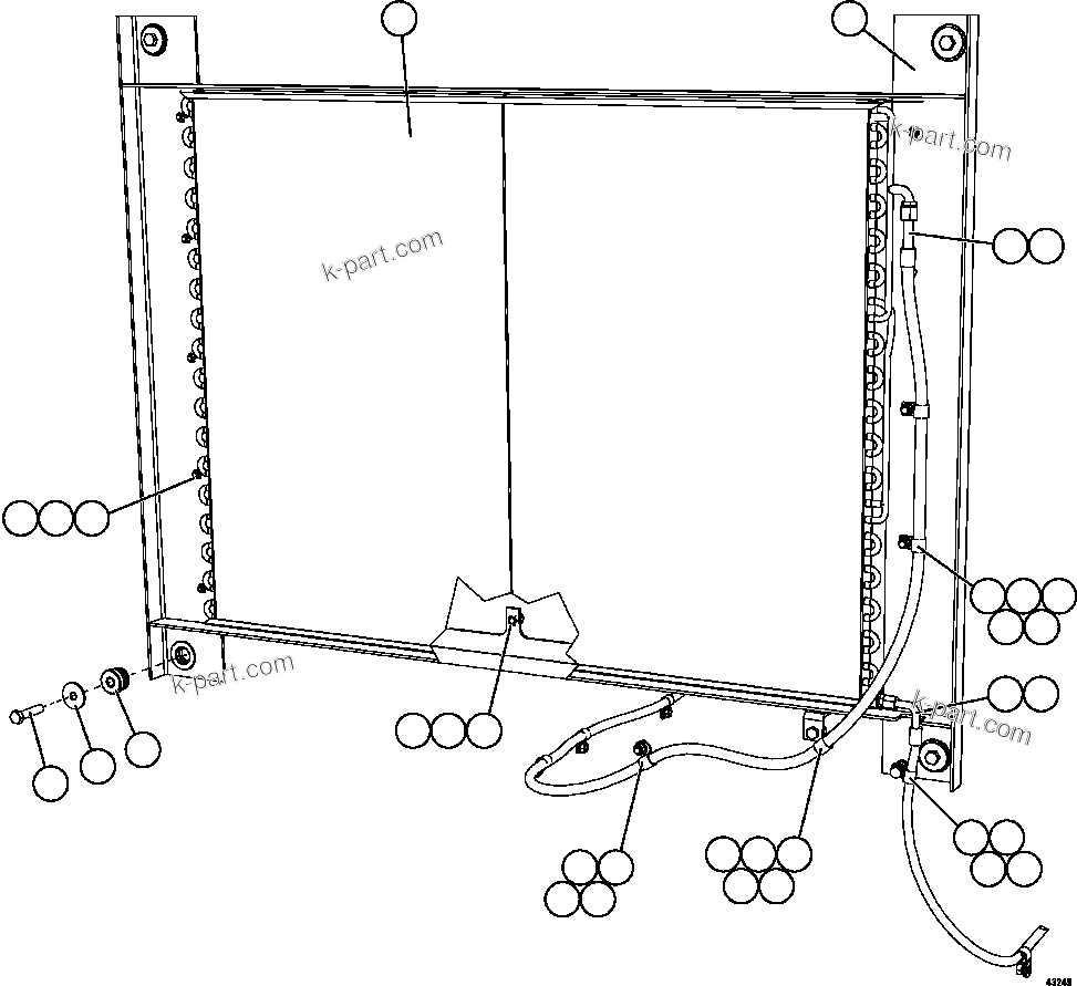 Komatsu parts book diagram for AFE57-FS 830E-1AC S/N A30723 - A30726    ISLA RIESCO: AIR CONDITIONING - CONDENSER INSTALLATION