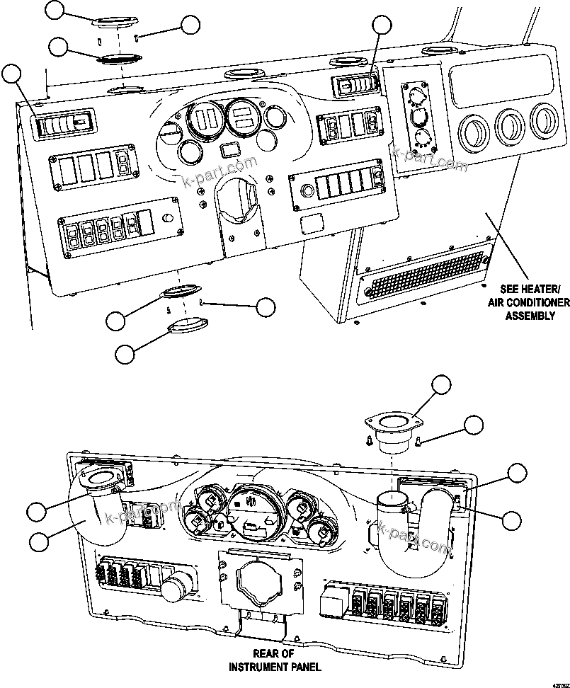 Komatsu parts book diagram for AFE57-FS 830E-1AC S/N A30723 - A30726    ISLA RIESCO: HVAC VENTS