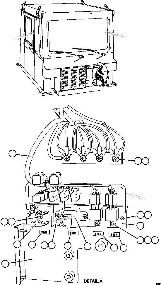 Komatsu parts book diagram for AFE57-FS 830E-1AC S/N A30723 - A30726    ISLA RIESCO: WIPER/WASHER TIMER DELAY MODULES