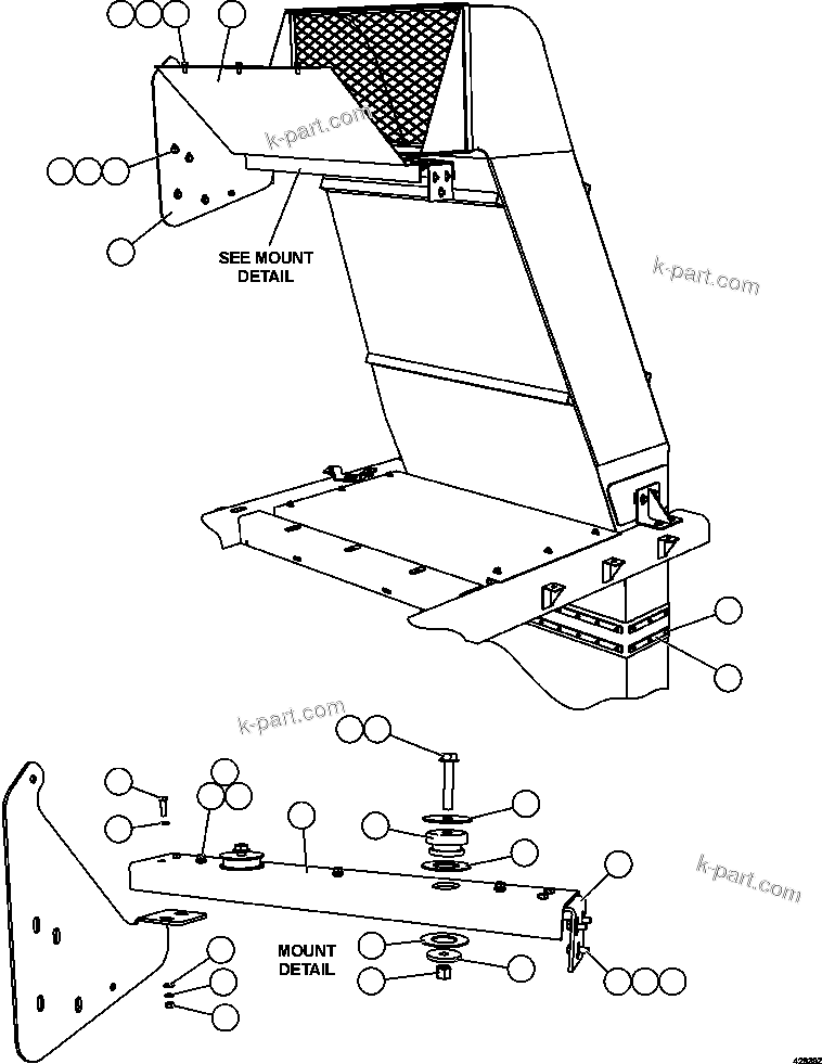 Komatsu parts book diagram for AFE57-FS 830E-1AC S/N A30723 - A30726    ISLA RIESCO: BLOWER INLET INSTALLATION   2/2