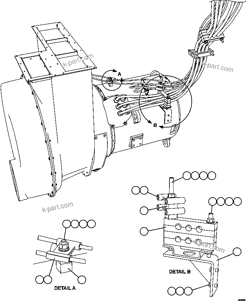 Komatsu parts book diagram for AFE57-FS 830E-1AC S/N A30723 - A30726    ISLA RIESCO: ALTERNATOR WIRING   2/3