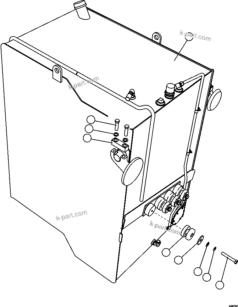 Komatsu parts book diagram for AFE57-FS 830E-1AC S/N A30723 - A30726    ISLA RIESCO: FUEL TANK INSTALLATION