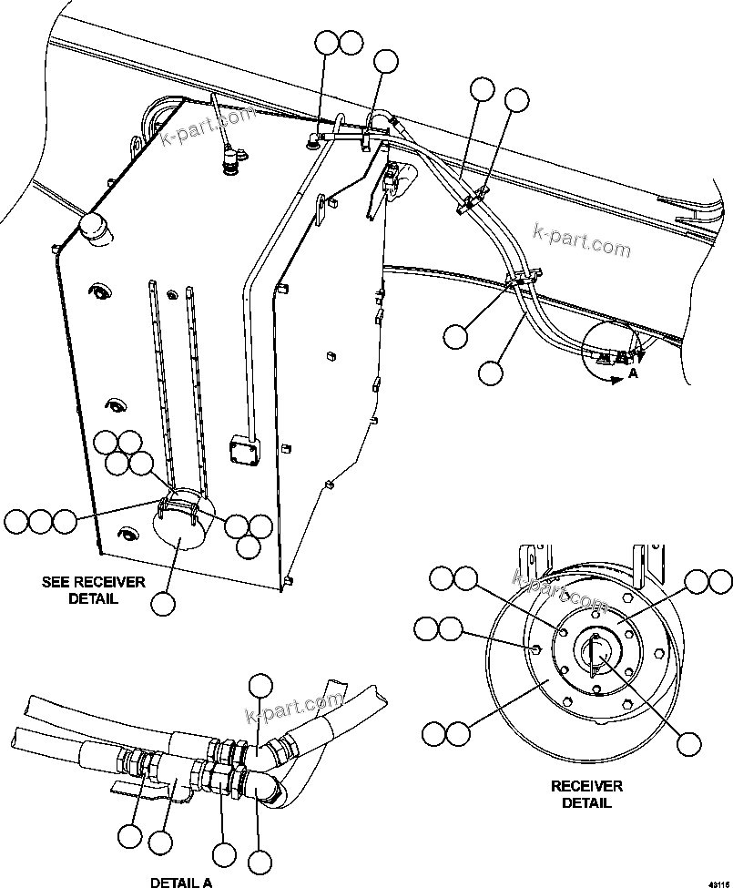Komatsu parts book diagram for AFE57-FS 830E-1AC S/N A30723 - A30726    ISLA RIESCO: FUEL SYSTEM PIPING   1/3
