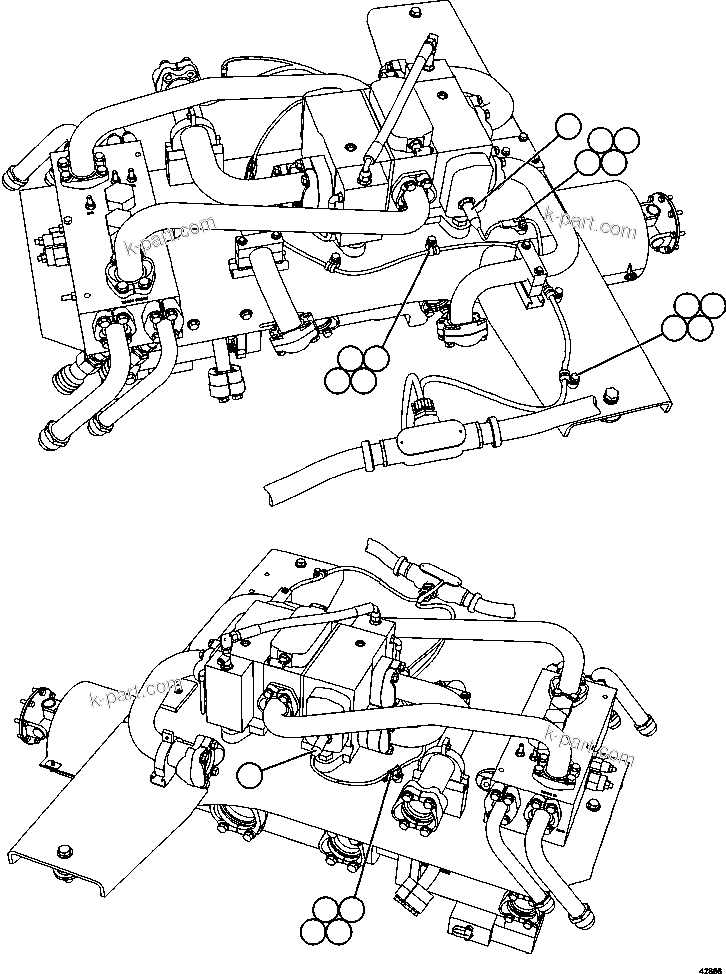 Komatsu parts book diagram for AFE57-FS 830E-1AC S/N A30723 - A30726    ISLA RIESCO: PUMP MODULE WIRING