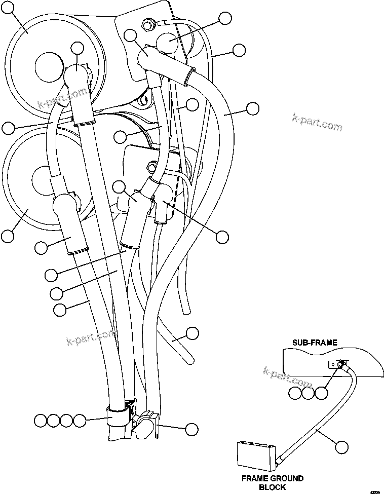 Komatsu parts book diagram for AFE57-FS 830E-1AC S/N A30723 - A30726    ISLA RIESCO: STARTING SYSTEM WIRING    1/4