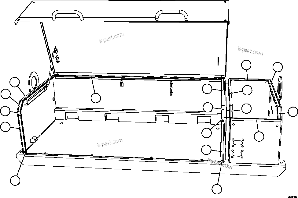 Komatsu parts book diagram for AFE57-FS 830E-1AC S/N A30723 - A30726    ISLA RIESCO: BATTERY BOX    3/6