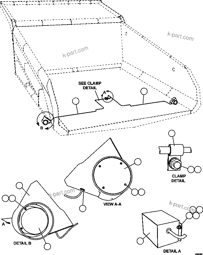 Komatsu parts book diagram for AFE57-FS 830E-1AC S/N A30723 - A30726    ISLA RIESCO: REAR TURN & CLEARANCE LIGHTS