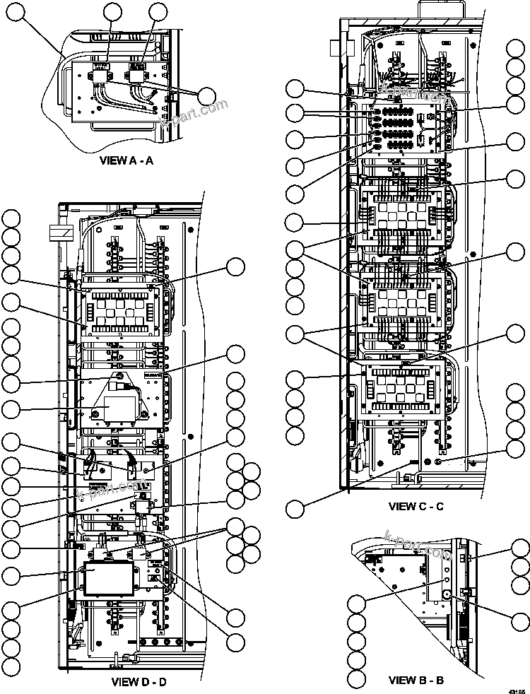 Komatsu parts book diagram for AFE57-FS 830E-1AC S/N A30723 - A30726    ISLA RIESCO: AUXILIARY CONTROL CABINET COMPONENTS - LH WALL 2/2
