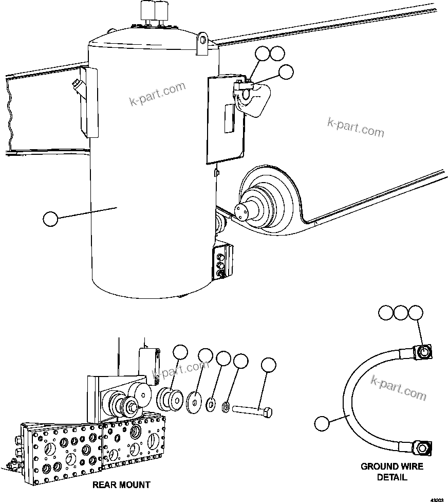 Komatsu parts book diagram for AFE57-FS 830E-1AC S/N A30723 - A30726    ISLA RIESCO: HYDRAULIC TANK INSTALLATION