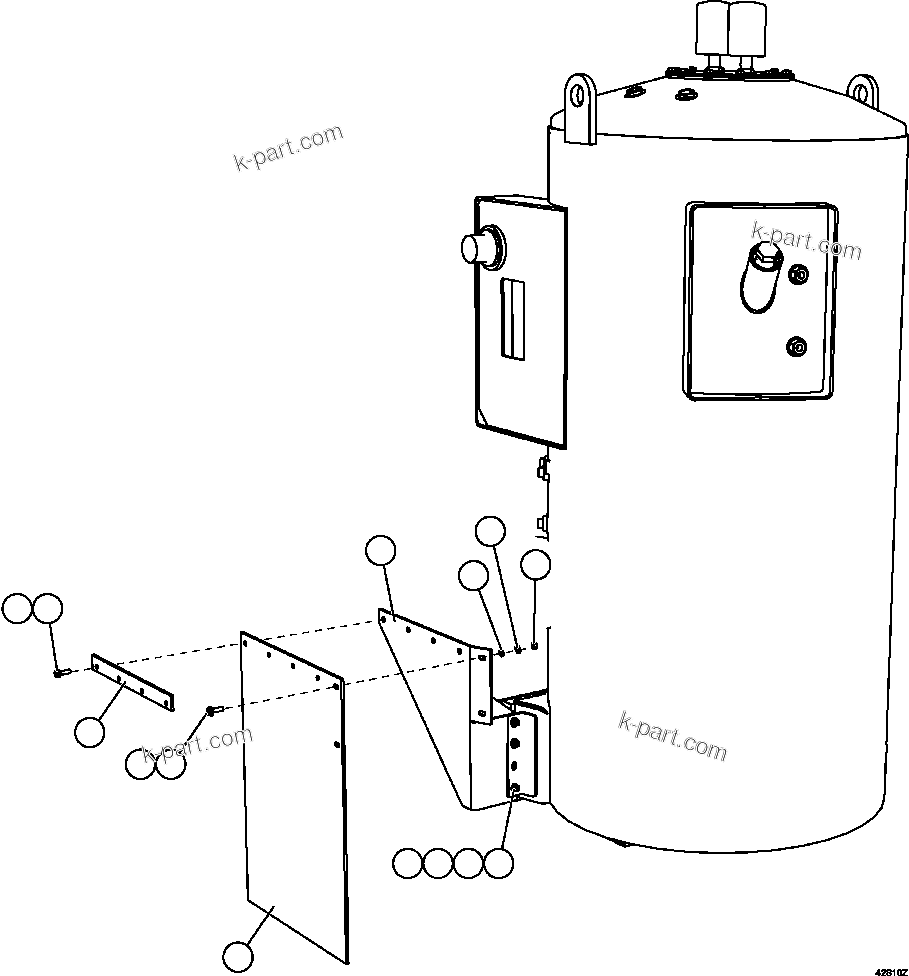 Komatsu parts book diagram for AFE57-FS 830E-1AC S/N A30723 - A30726    ISLA RIESCO: HYDRAULIC TANK MUD FLAP
