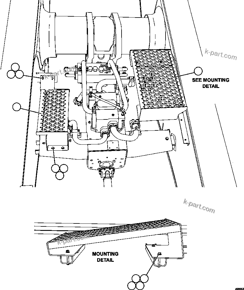 Komatsu parts book diagram for AFE57-FS 830E-1AC S/N A30723 - A30726    ISLA RIESCO: PUMP MODULE PLATFORMS