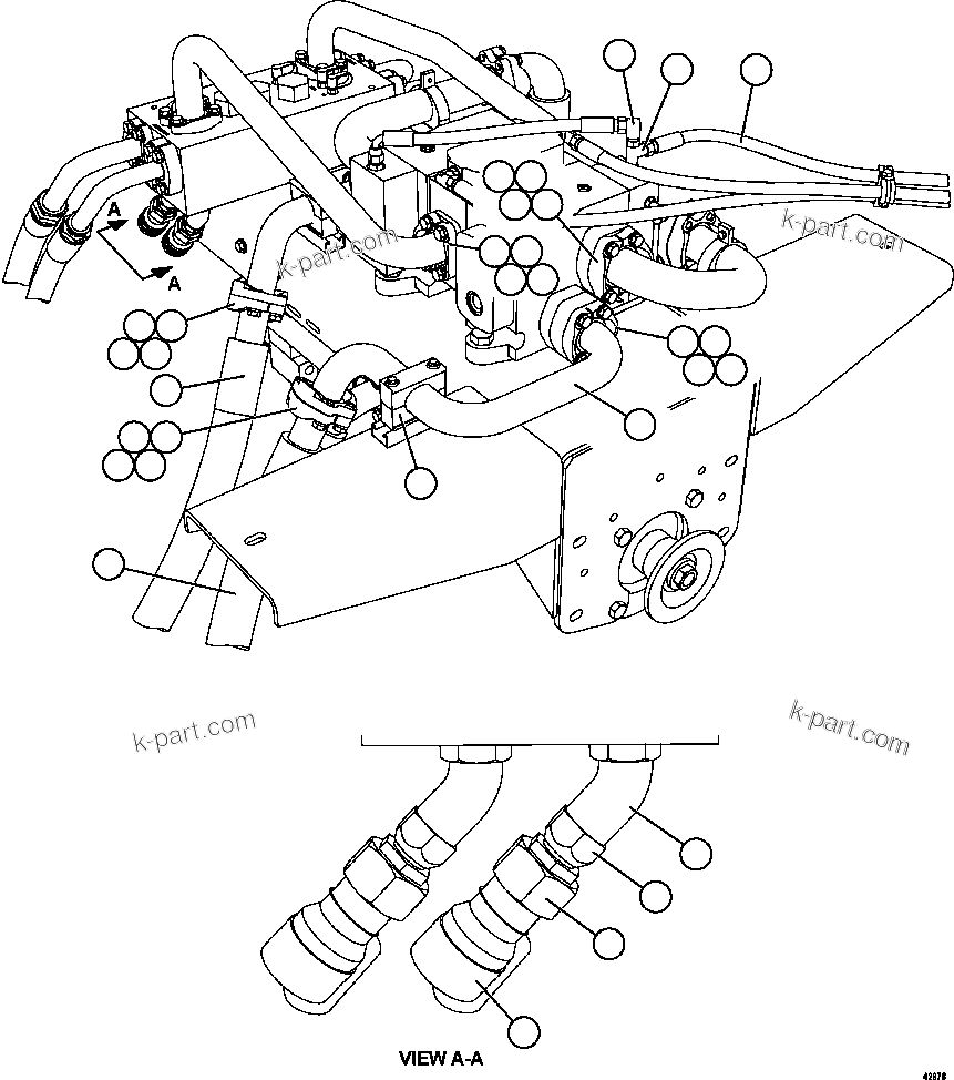 Komatsu parts book diagram for AFE57-FS 830E-1AC S/N A30723 - A30726    ISLA RIESCO: HOIST PIPING   3/4