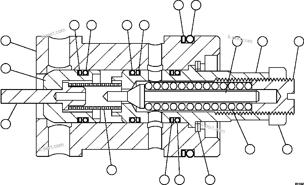 Komatsu parts book diagram for AFE57-FS 830E-1AC S/N A30723 - A30726    ISLA RIESCO: RELIEF VALVE ASSEMBLY              VE3567