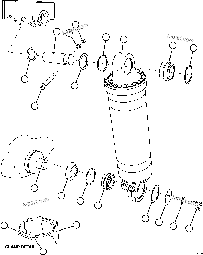 Komatsu parts book diagram for AFE57-FS 830E-1AC S/N A30723 - A30726    ISLA RIESCO: HOIST CYLINDER INSTALLATION