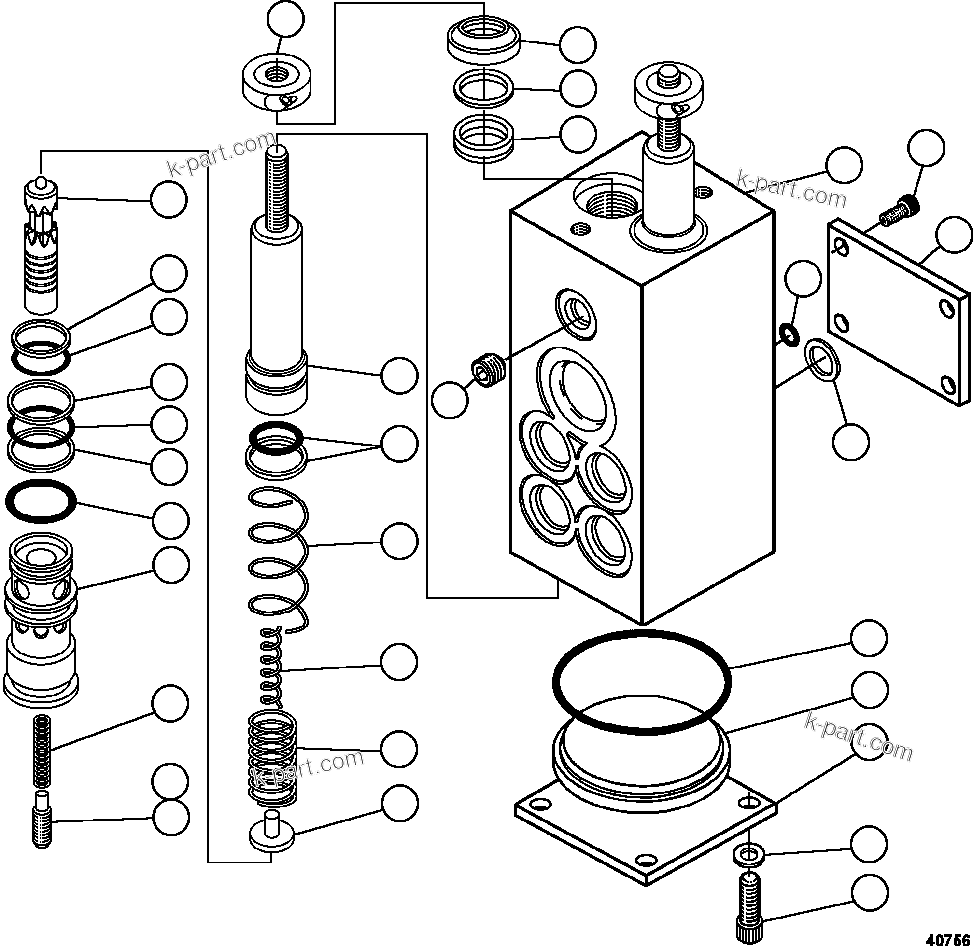 Komatsu parts book diagram for AFE57-FS 830E-1AC S/N A30723 - A30726    ISLA RIESCO: BRAKE VALVE SUB-ASSEMBLY   2/2       BF1851