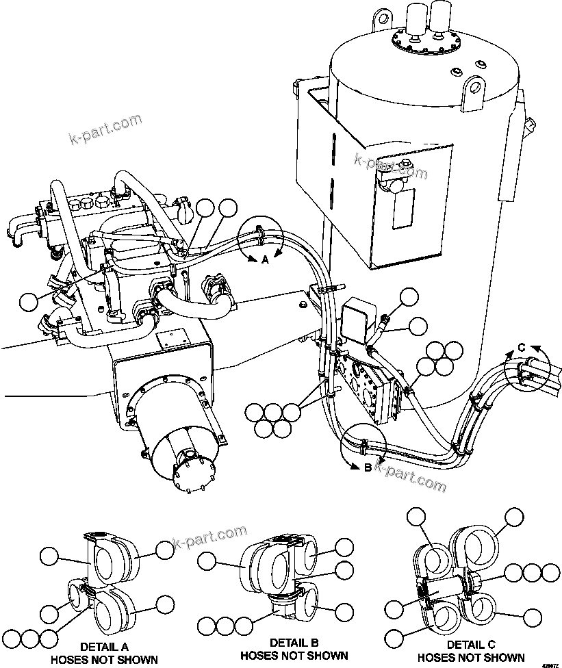 Komatsu parts book diagram for AFE57-FS 830E-1AC S/N A30723 - A30726    ISLA RIESCO: HYDRAULIC CABINET PIPING