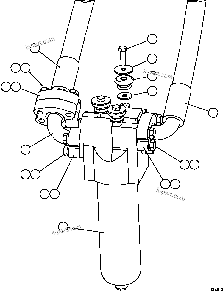 Komatsu parts book diagram for AFE57-FS 830E-1AC S/N A30723 - A30726    ISLA RIESCO: STEERING FILTER INSTALLATION