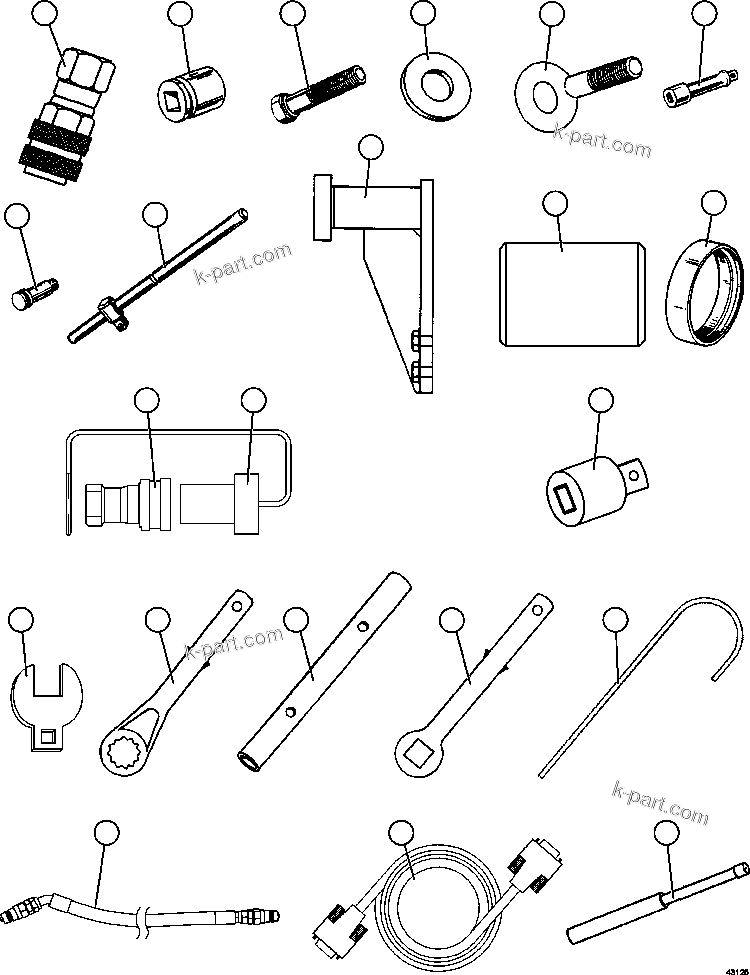 Komatsu parts book diagram for AFE57-FS 830E-1AC S/N A30723 - A30726    ISLA RIESCO: TOOL GROUP    1/2