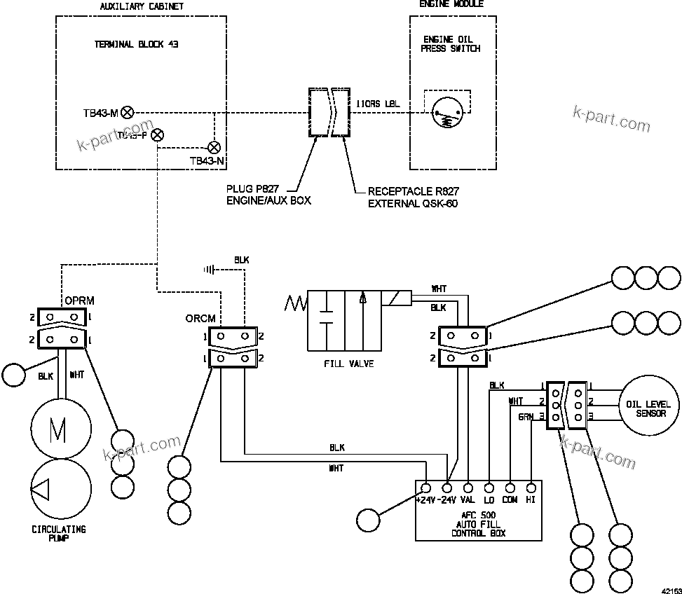 Komatsu parts book diagram for AFE57-FS 830E-1AC S/N A30723 - A30726    ISLA RIESCO: RESERVE SYSTEM WIRING