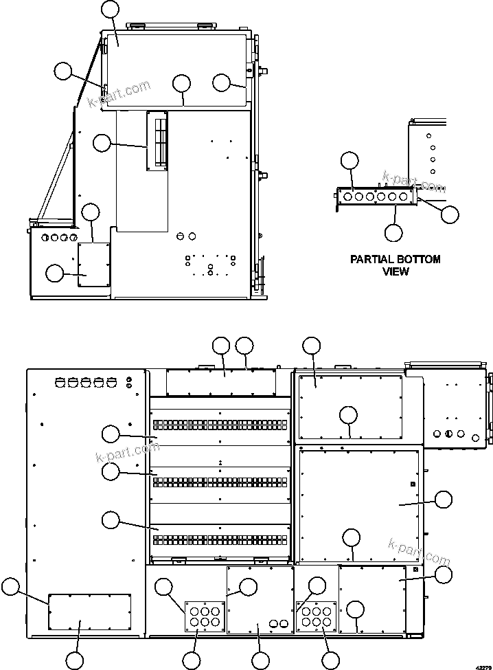 Komatsu parts book diagram for AFE57-FS 830E-1AC S/N A30723 - A30726    ISLA RIESCO: DOORS AND COVERS  2/2
