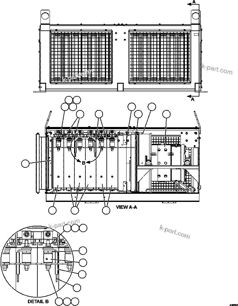 Komatsu parts book diagram for AFE57-FS 830E-1AC S/N A30723 - A30726    ISLA RIESCO: RETARDING GRID  4/6   PC3170