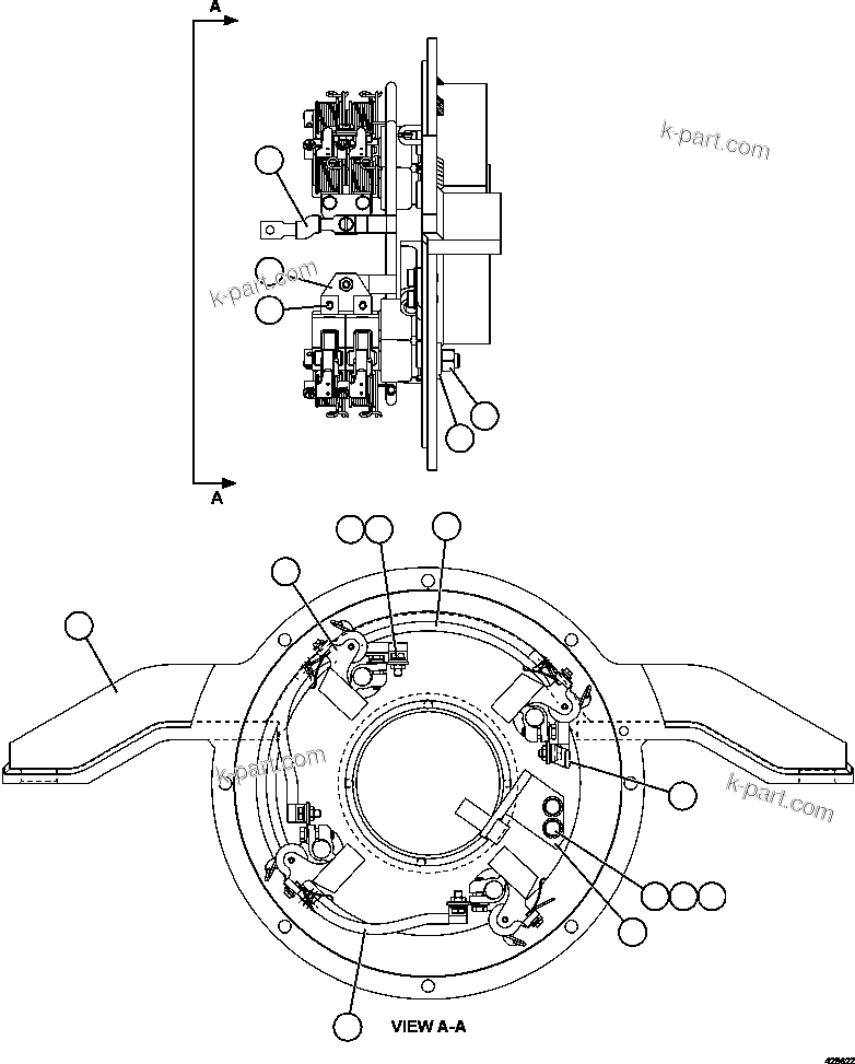 Komatsu parts book diagram for AFE57-FS 830E-1AC S/N A30723 - A30726    ISLA RIESCO: RETARDING GRID BLOWER MOTOR  4/5    XA4558
