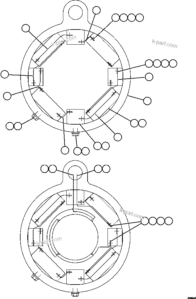 Komatsu parts book diagram for AFE57-FS 830E-1AC S/N A30723 - A30726    ISLA RIESCO: RETARDING GRID BLOWER MOTOR  5/5    XA4558