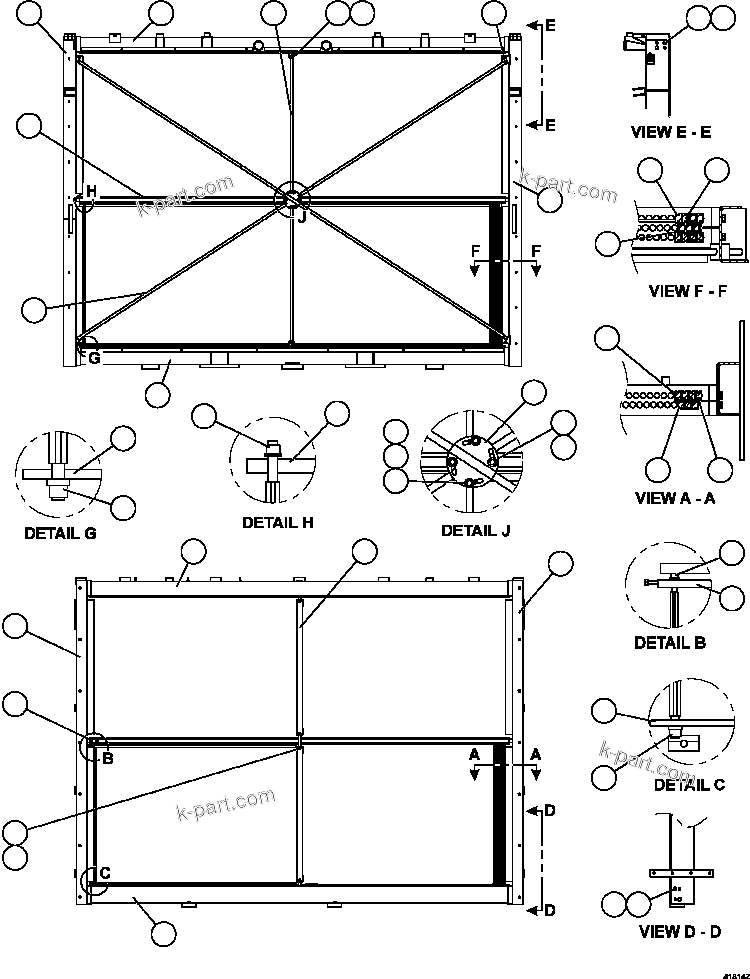 Komatsu parts book diagram for AFE57-KE 830E-1AC S/N A41140 - A41141  KBI: LOW & HIGH TEMPERATURE CORES