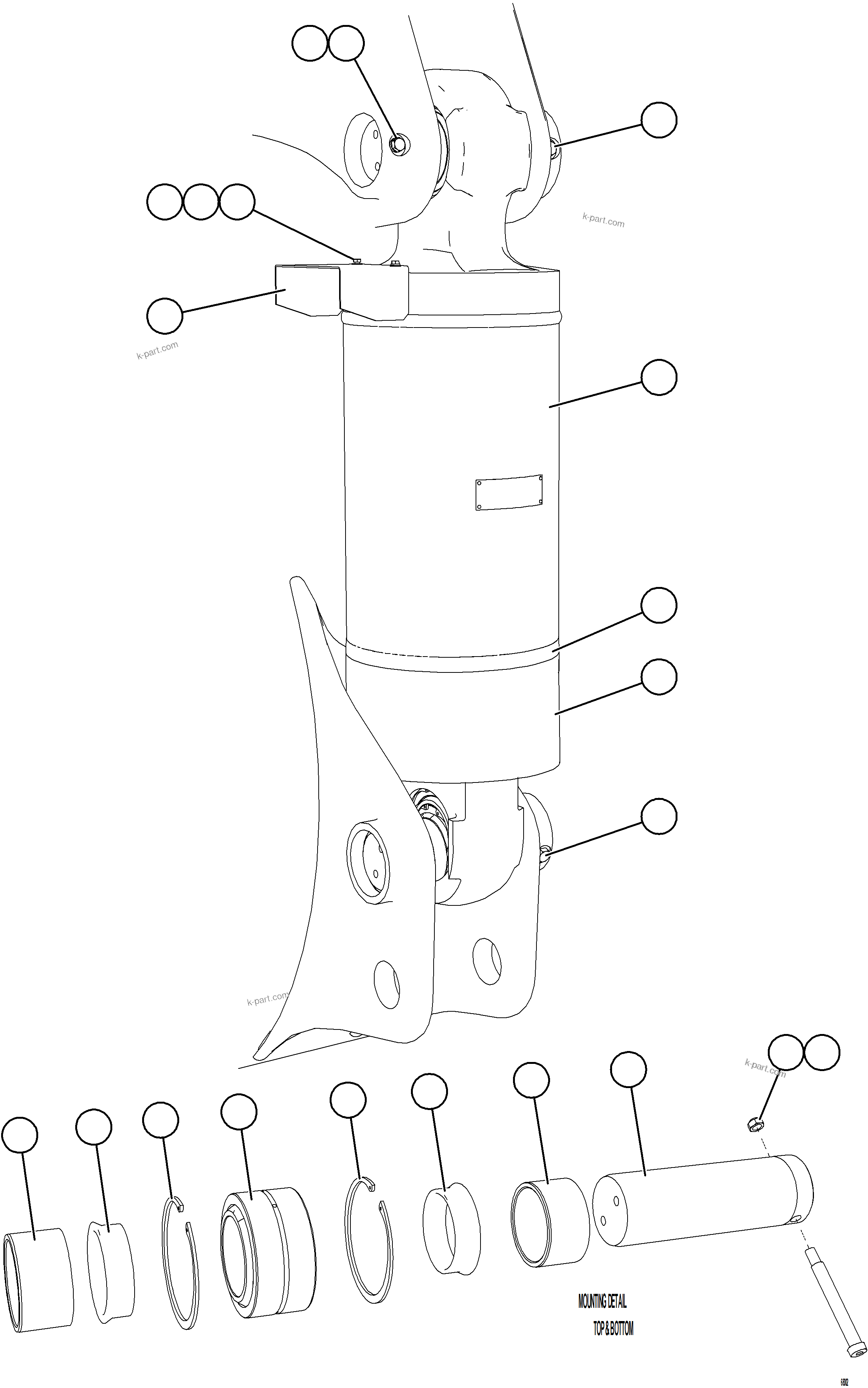 Komatsu parts book diagram for AFE57-KE 830E-1AC S/N A41140 - A41141  KBI: REAR SUSPENSION INSTALLATION