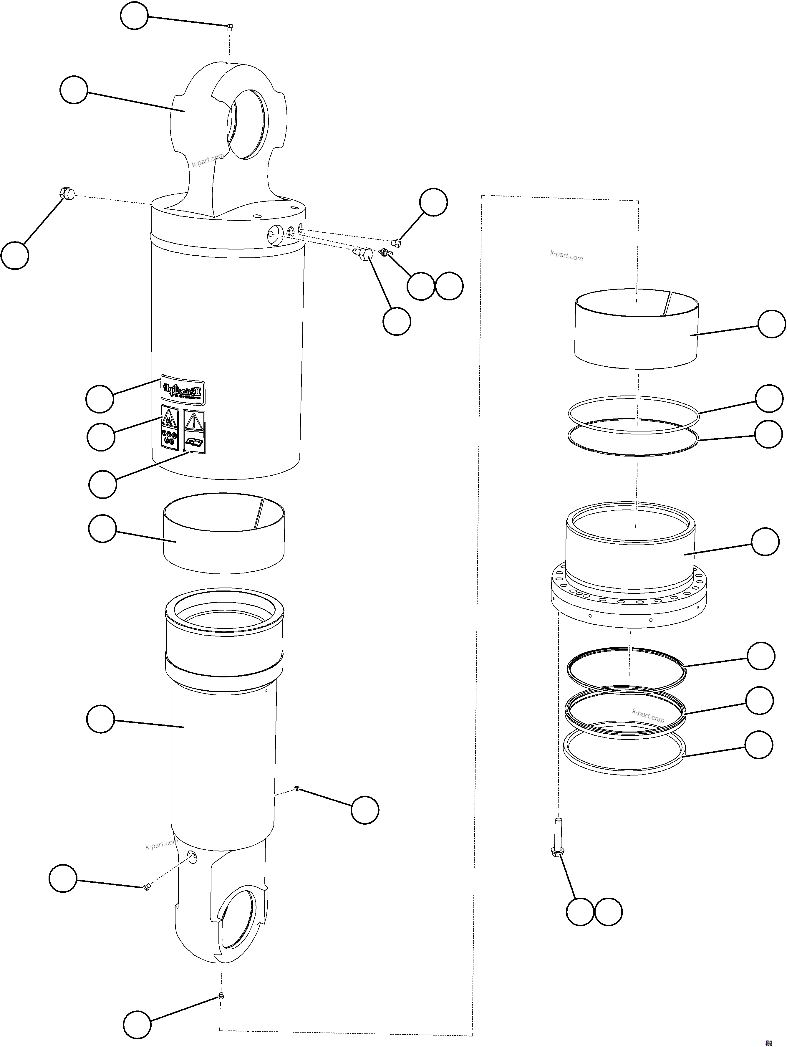 Komatsu parts book diagram for AFE57-KE 830E-1AC S/N A41140 - A41141  KBI: REAR SUSPENSION    EM8840