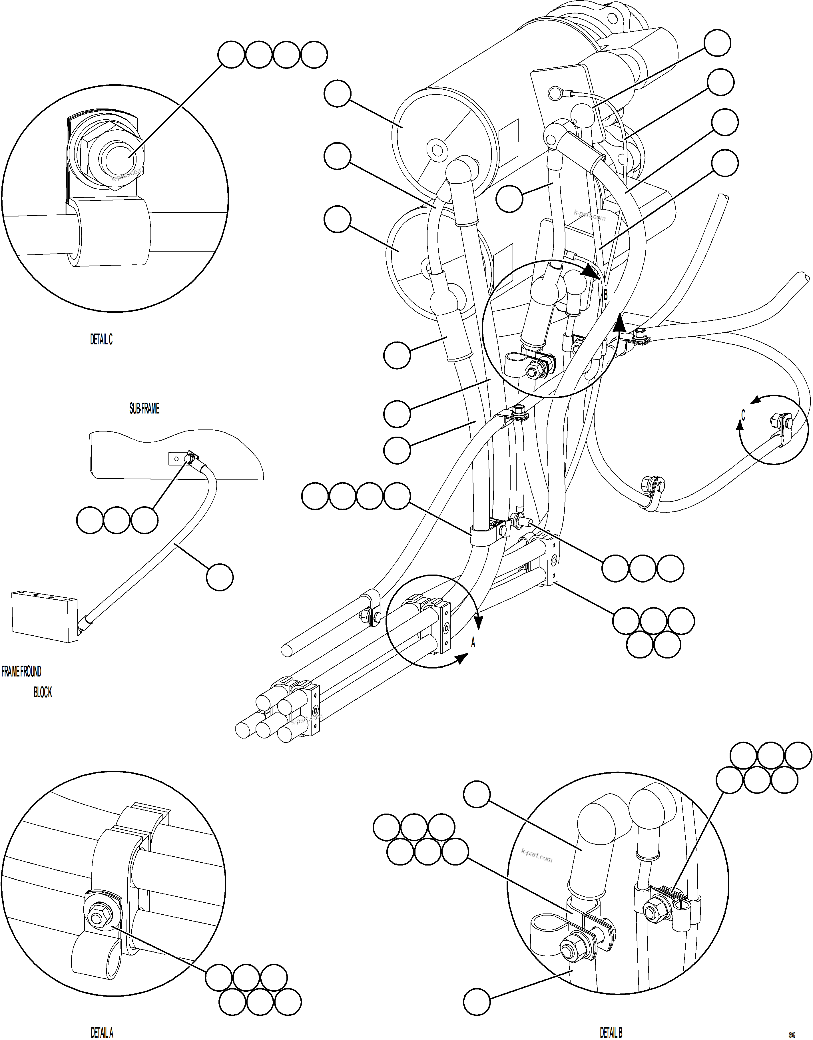 Komatsu parts book diagram for AFE57-KE 830E-1AC S/N A41140 - A41141  KBI: STARTING SYSTEM WIRING    1/4