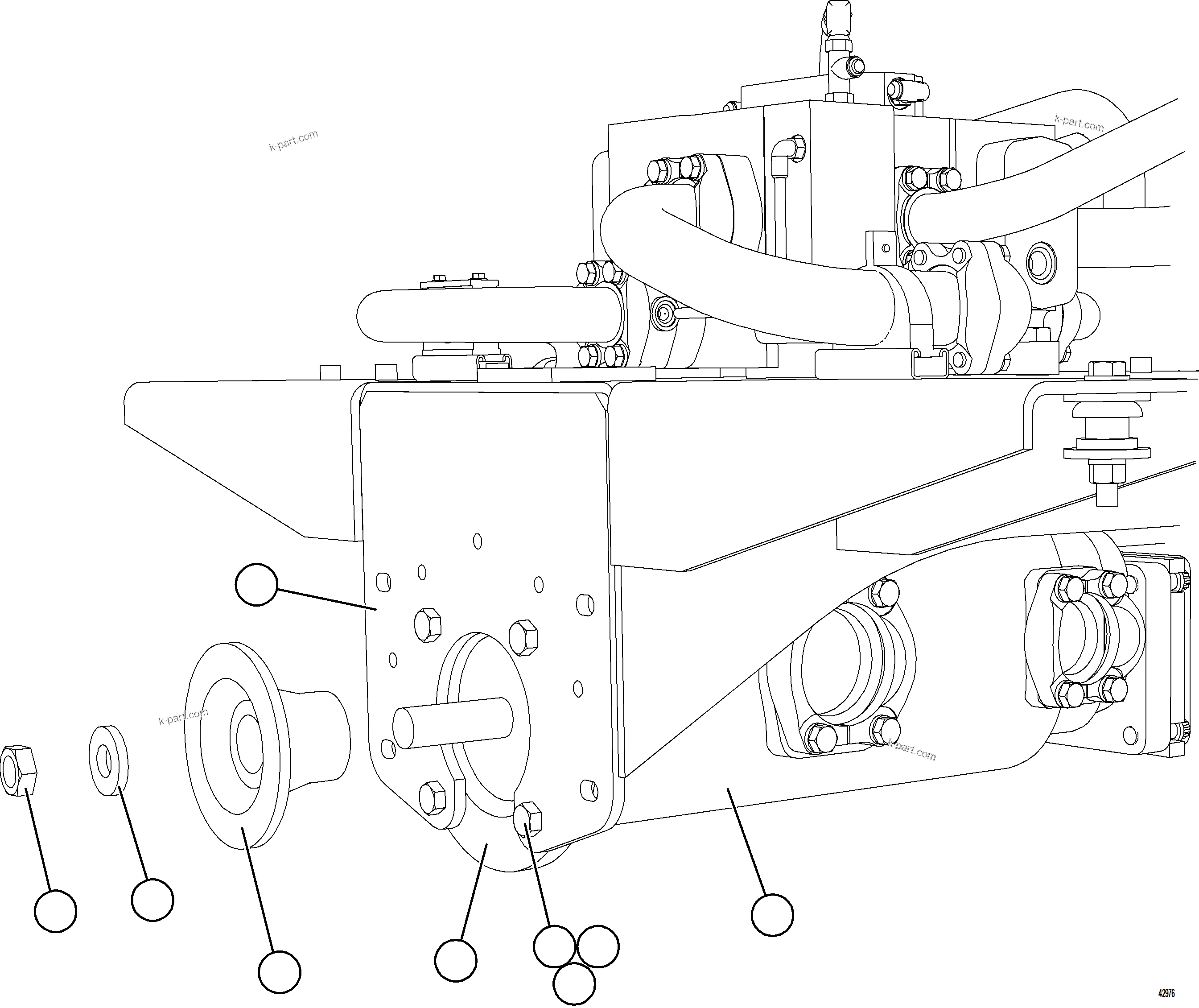 Komatsu parts book diagram for AFE57-KE 830E-1AC S/N A41140 - A41141  KBI: HOIST PUMP INSTALLATION