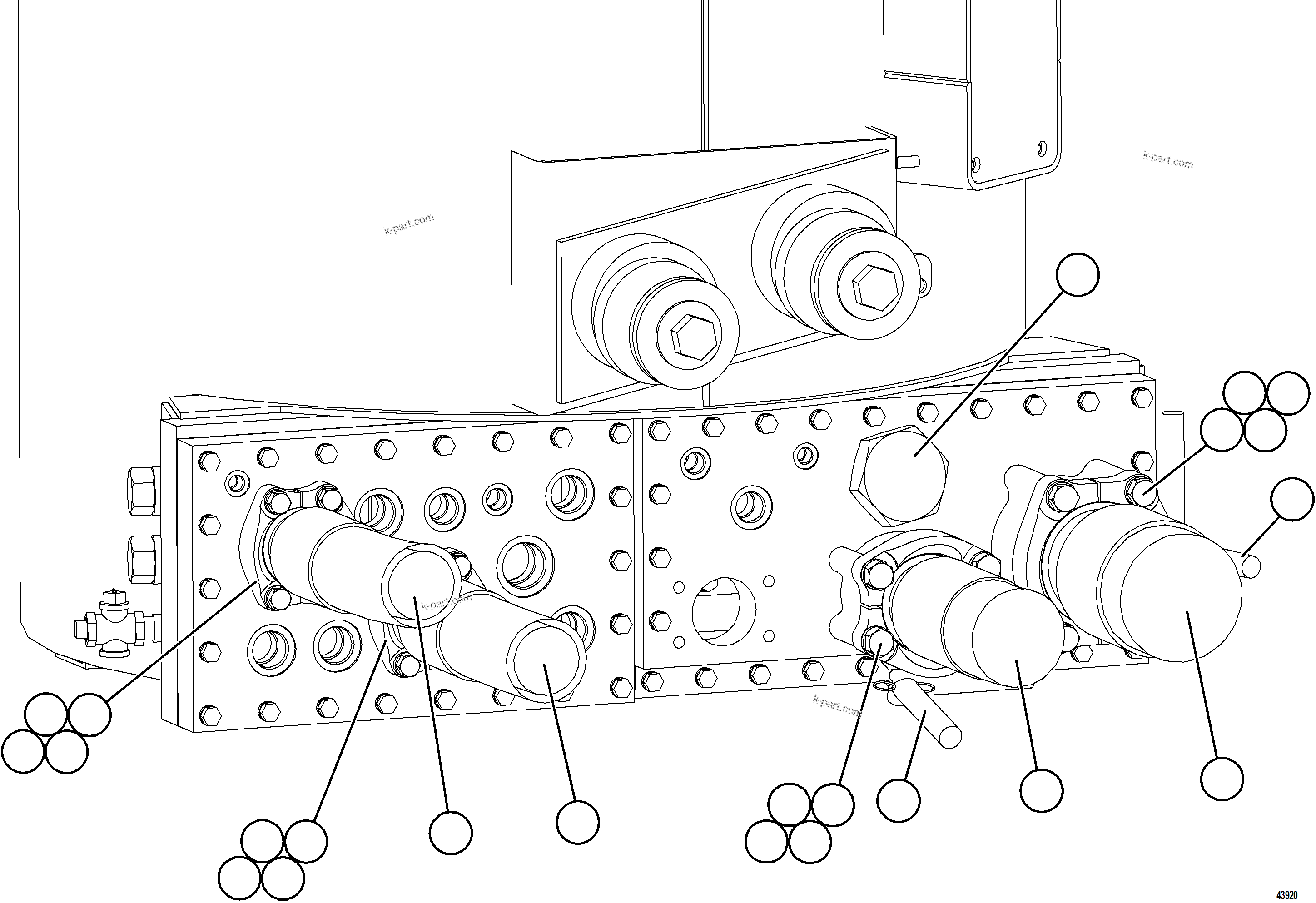 Komatsu parts book diagram for AFE57-KE 830E-1AC S/N A41140 - A41141  KBI: HOIST PIPING    1/4