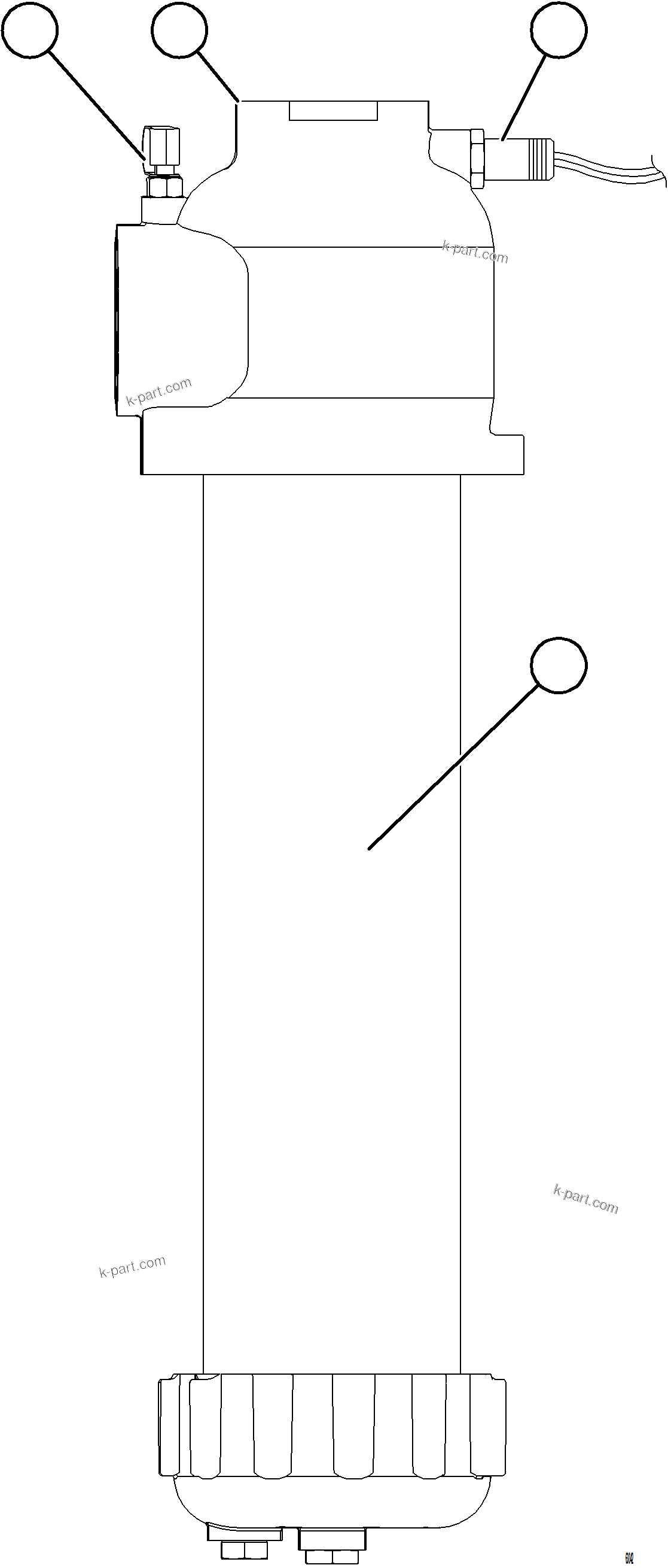 Komatsu parts book diagram for AFE57-KE 830E-1AC S/N A41140 - A41141  KBI: HYDRAULIC FILTER - HOIST    58E-60-00901