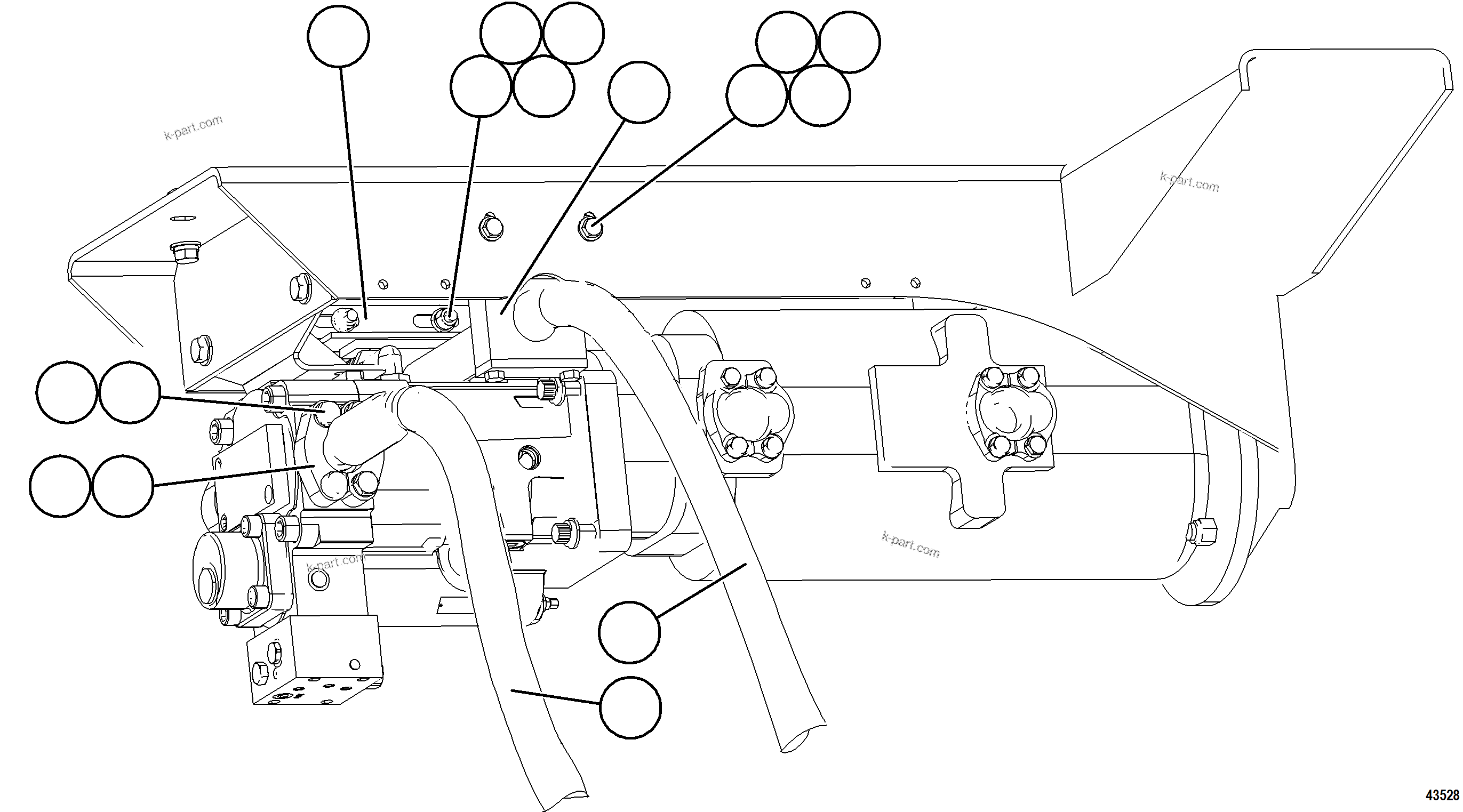 Komatsu parts book diagram for AFE57-KE 830E-1AC S/N A41140 - A41141  KBI: STEERING PUMP PIPING    2/2