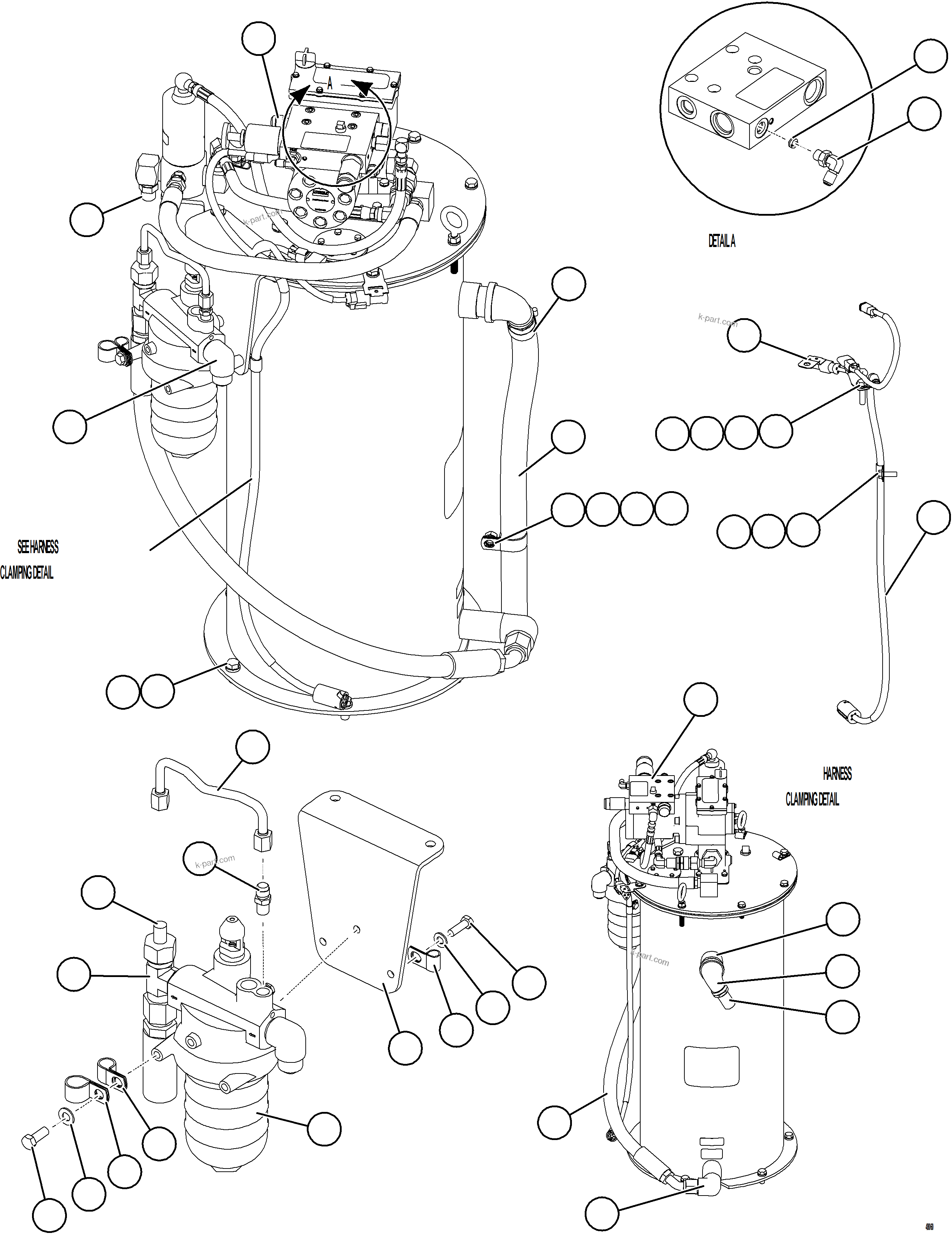 Komatsu parts book diagram for AFE57-KE 830E-1AC S/N A41140 - A41141  KBI: LUBRICATION PUMP SUB ASSEMBLY
