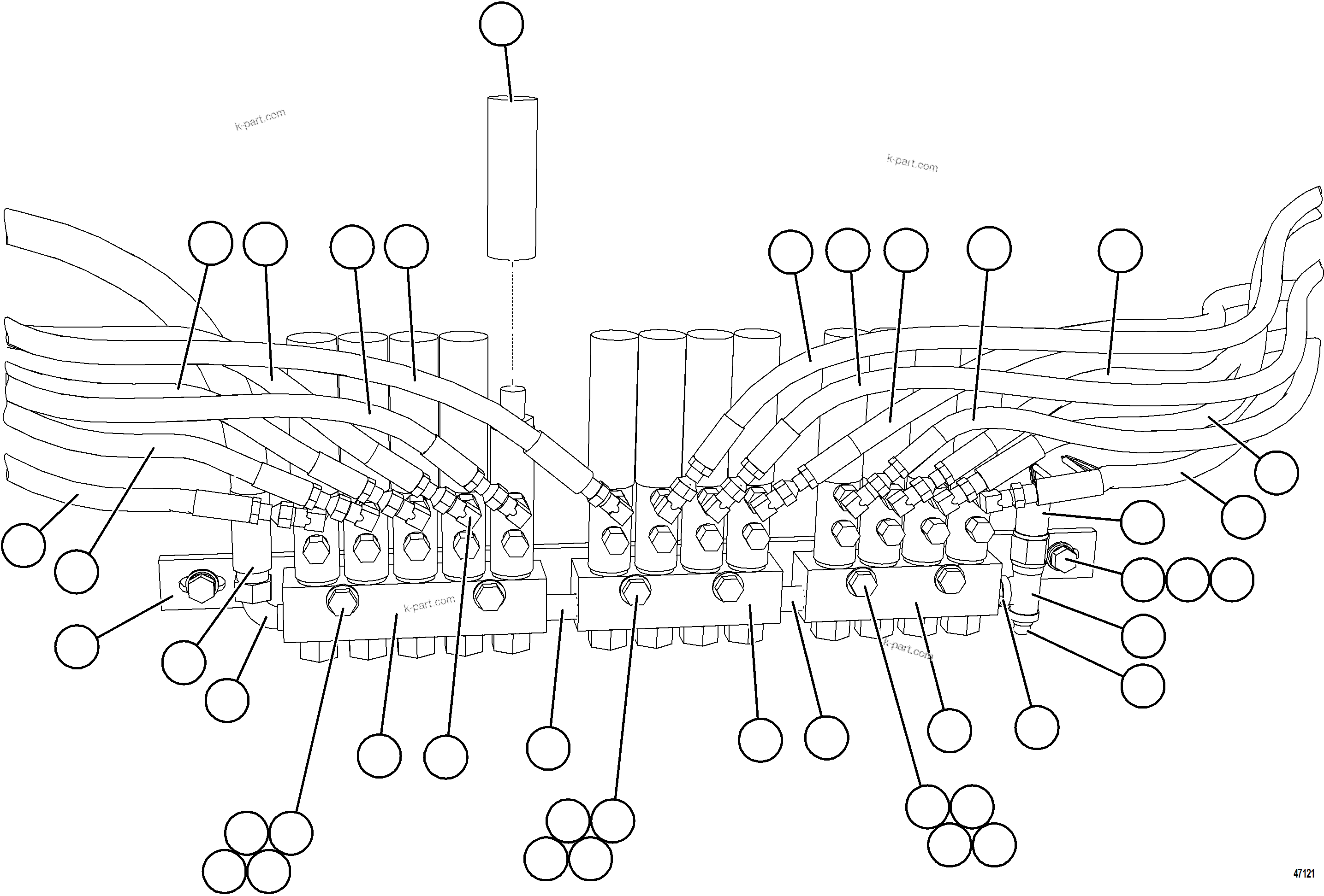 Komatsu parts book diagram for AFE57-KE 830E-1AC S/N A41140 - A41141  KBI: AUTOMATIC LUBRICATION - REAR AXLE    2/3