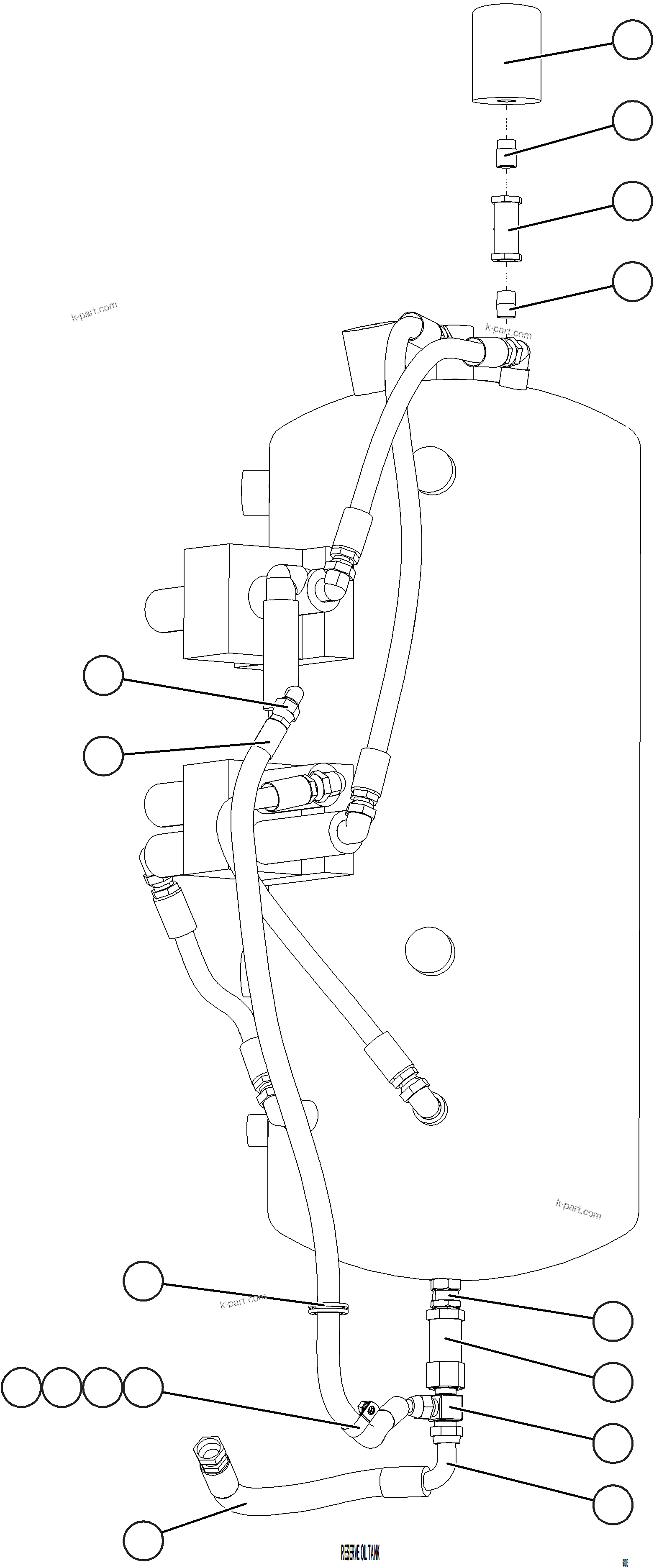 Komatsu parts book diagram for AFE57-KE 830E-1AC S/N A41140 - A41141  KBI: SERVICE CENTER PIPING    2/3