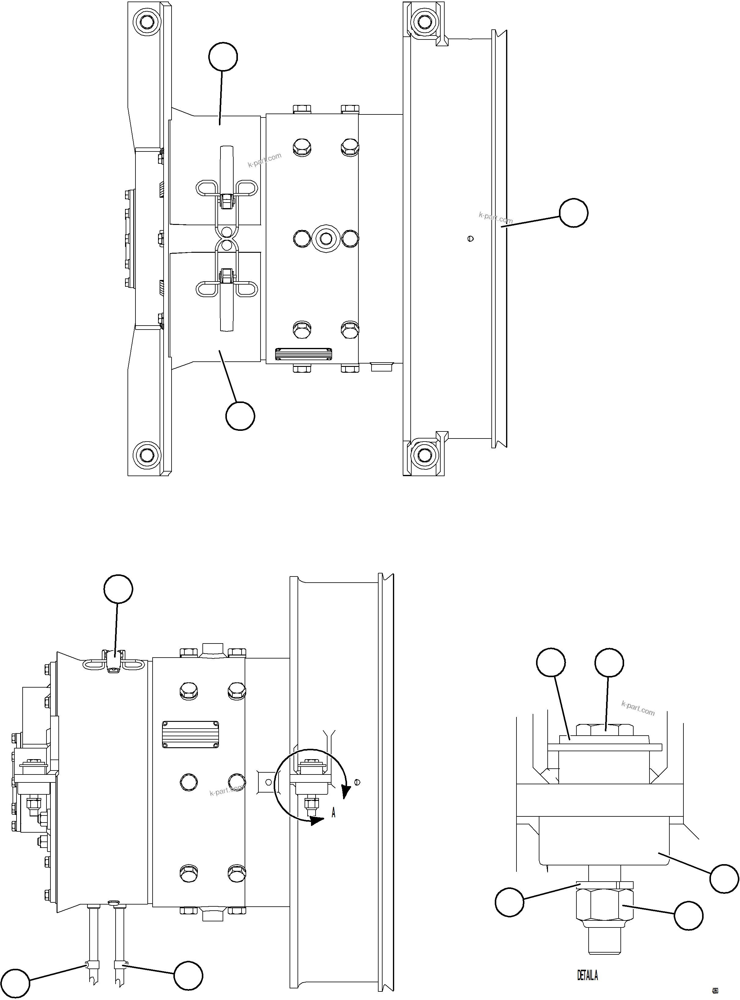 Komatsu parts book diagram for AFE57-KE 830E-1AC S/N A41140 - A41141  KBI: RETARDING GRID BLOWER MOTOR    1/5    XA4558