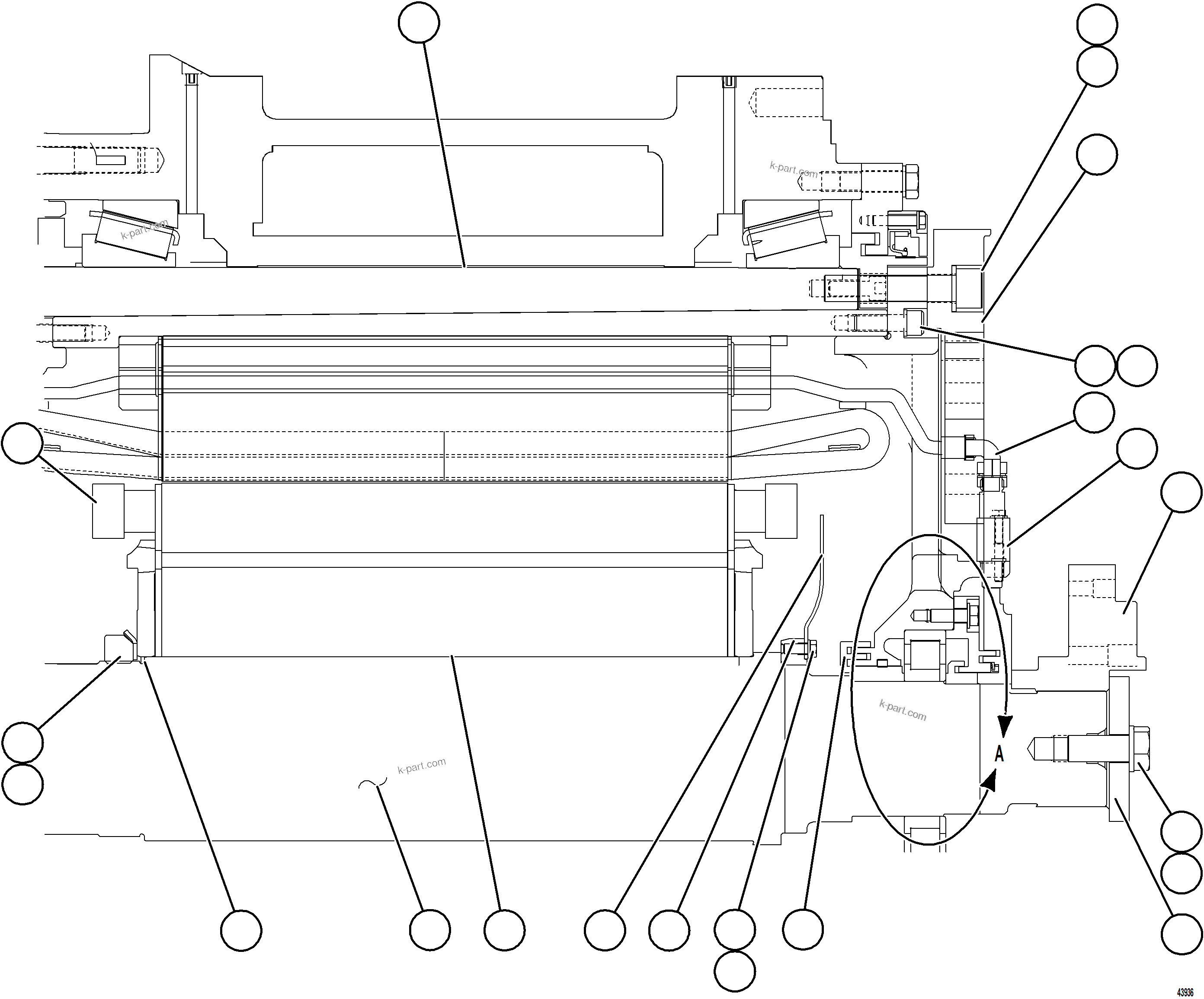 Komatsu parts book diagram for AFE57-KE 830E-1AC S/N A41140 - A41141  KBI: WHEEL MOTOR    2/9    58E-30-10091