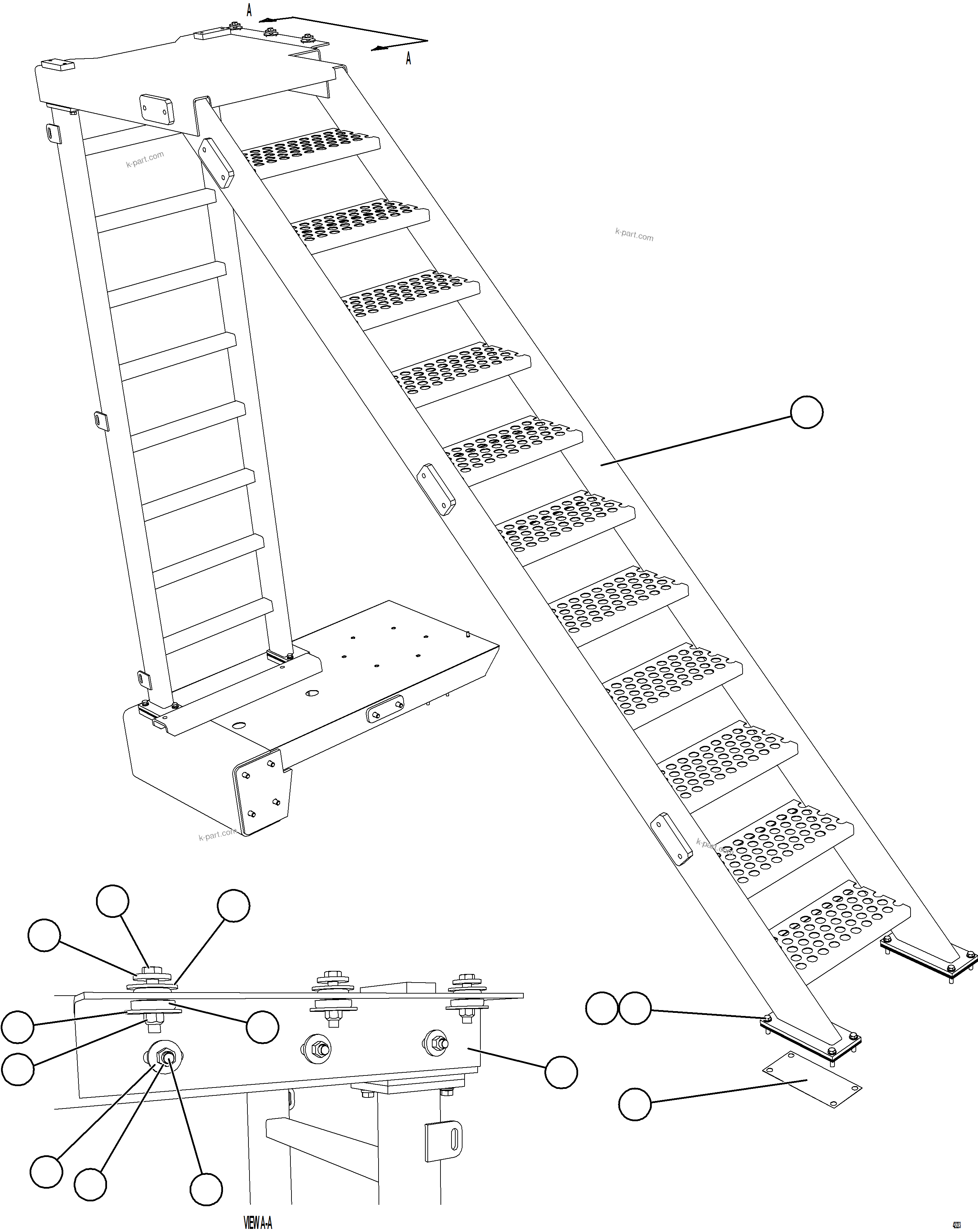 Komatsu parts book diagram for AFE57-KF 830E-1AC S/N A41142  MODERN MACHINERY: DIAGONAL LADDER INSTALLATION