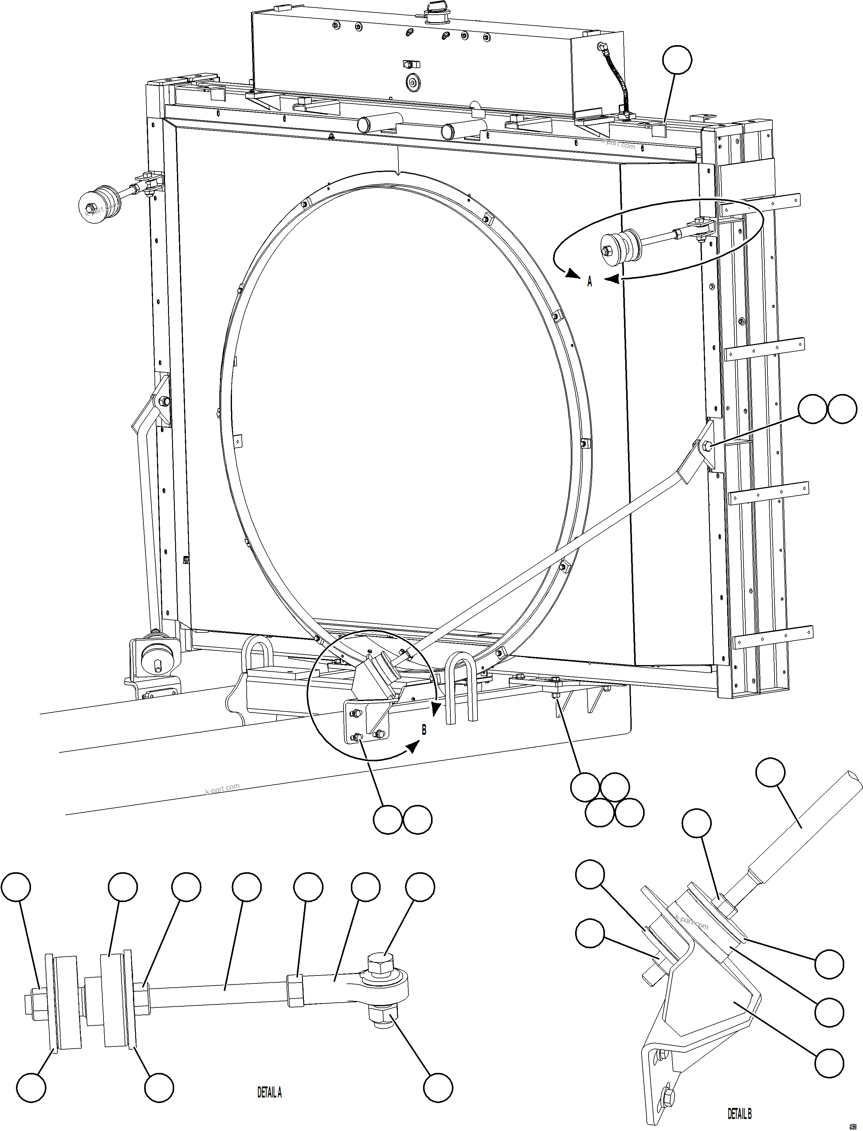 Komatsu parts book diagram for AFE57-KF 830E-1AC S/N A41142  MODERN MACHINERY: RADIATOR INSTALLATION