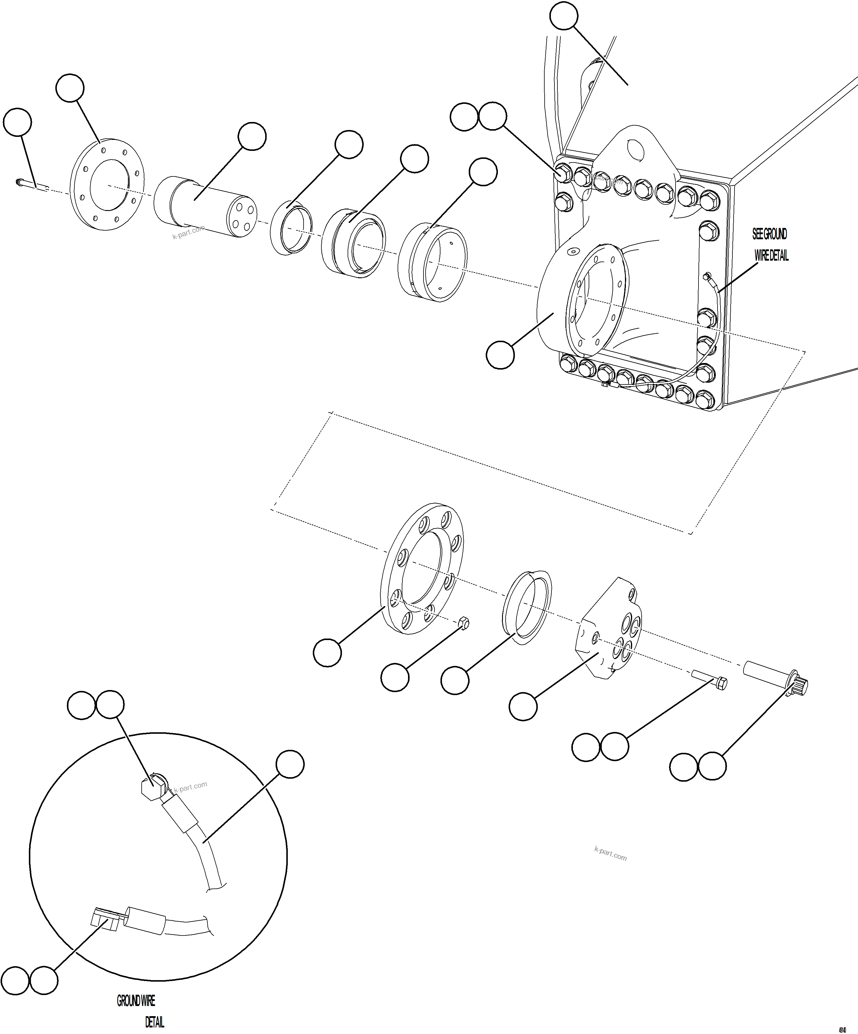 Komatsu parts book diagram for AFE57-KF 830E-1AC S/N A41142  MODERN MACHINERY: AXLE HOUSING INSTALLATION