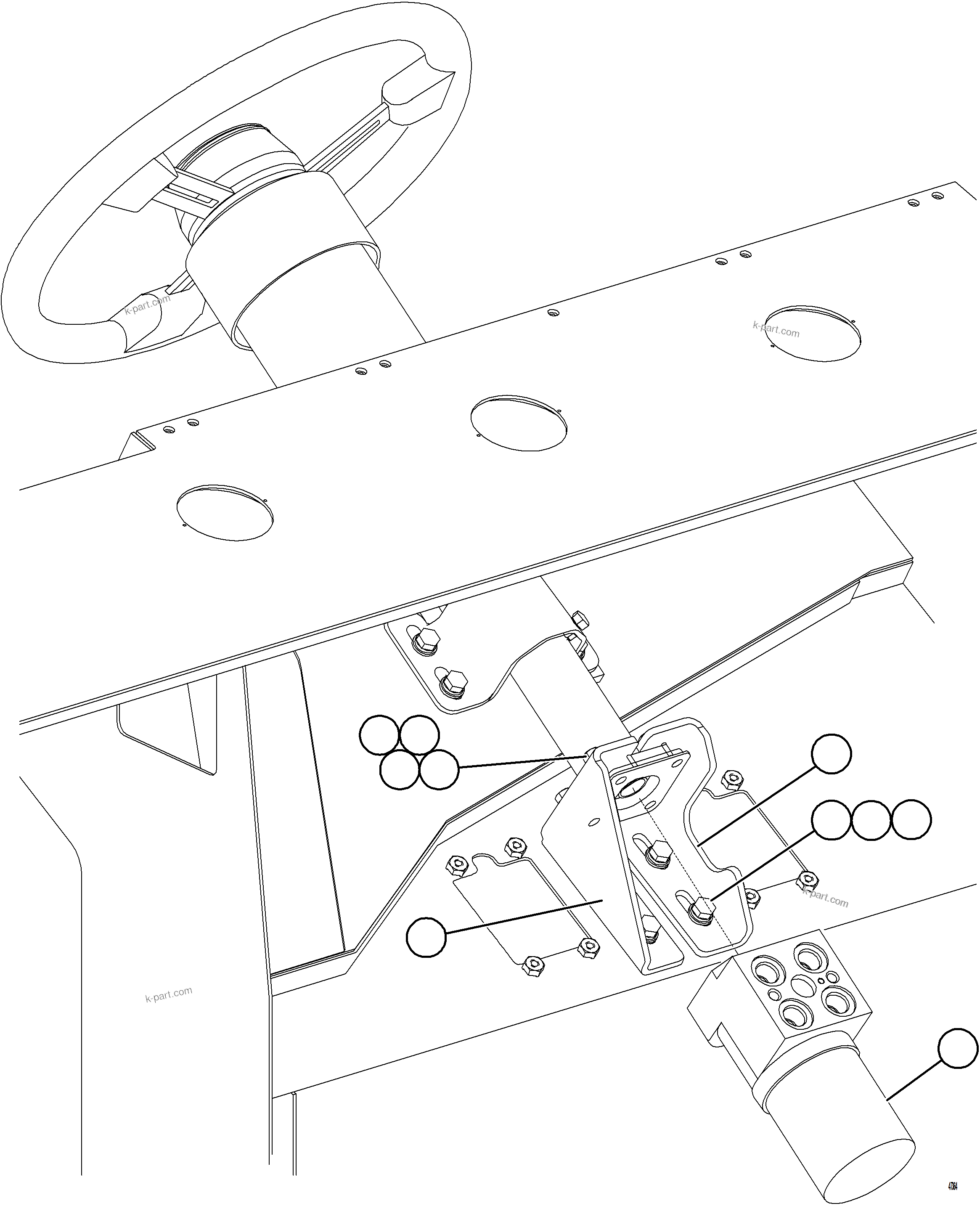Komatsu parts book diagram for AFE57-KF 830E-1AC S/N A41142  MODERN MACHINERY: STEERING CONTROL UNIT INSTALLATION