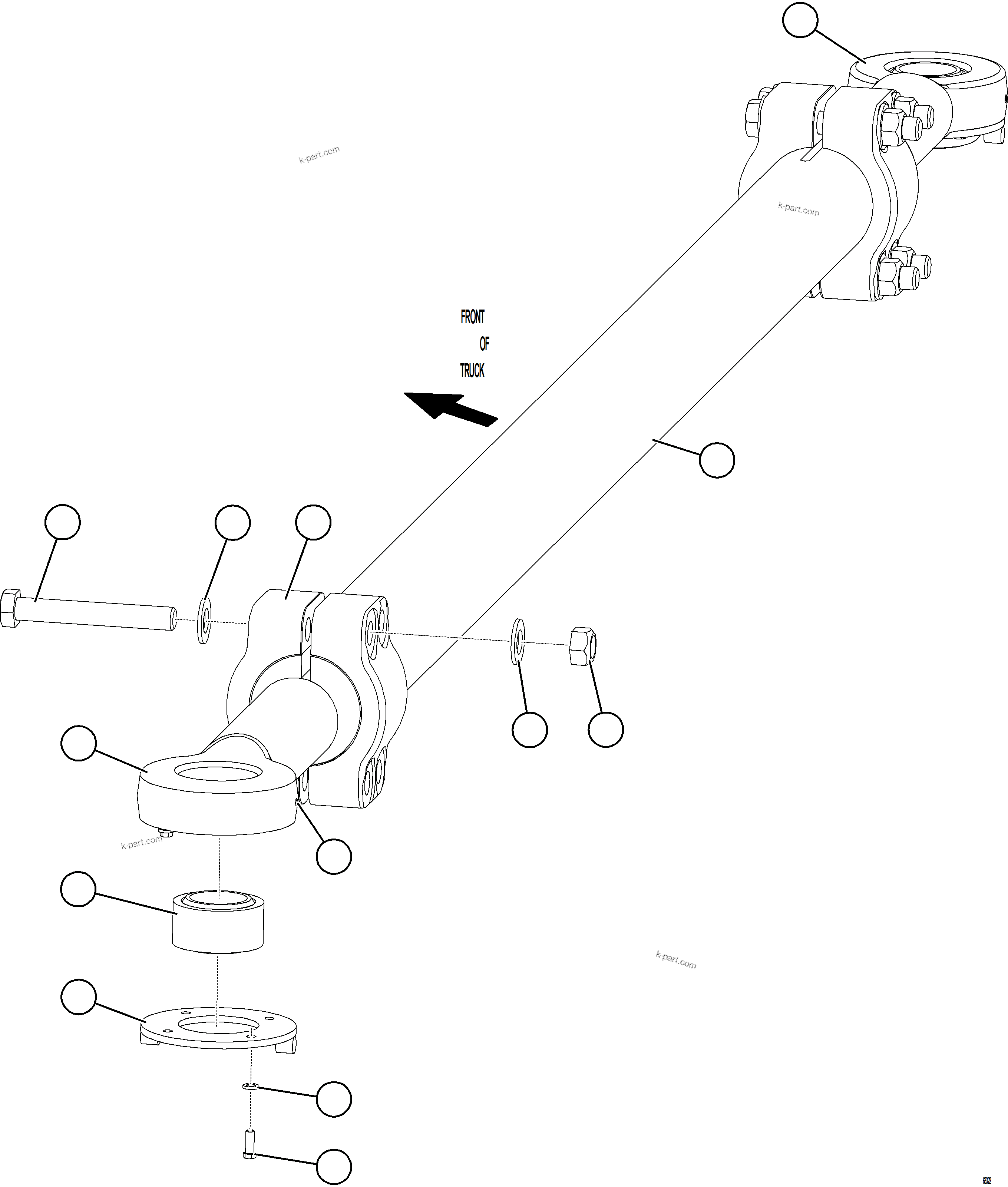 Komatsu parts book diagram for AFE57-KF 830E-1AC S/N A41142  MODERN MACHINERY: TIE ROD ASSEMBLY    58E-40-00080
