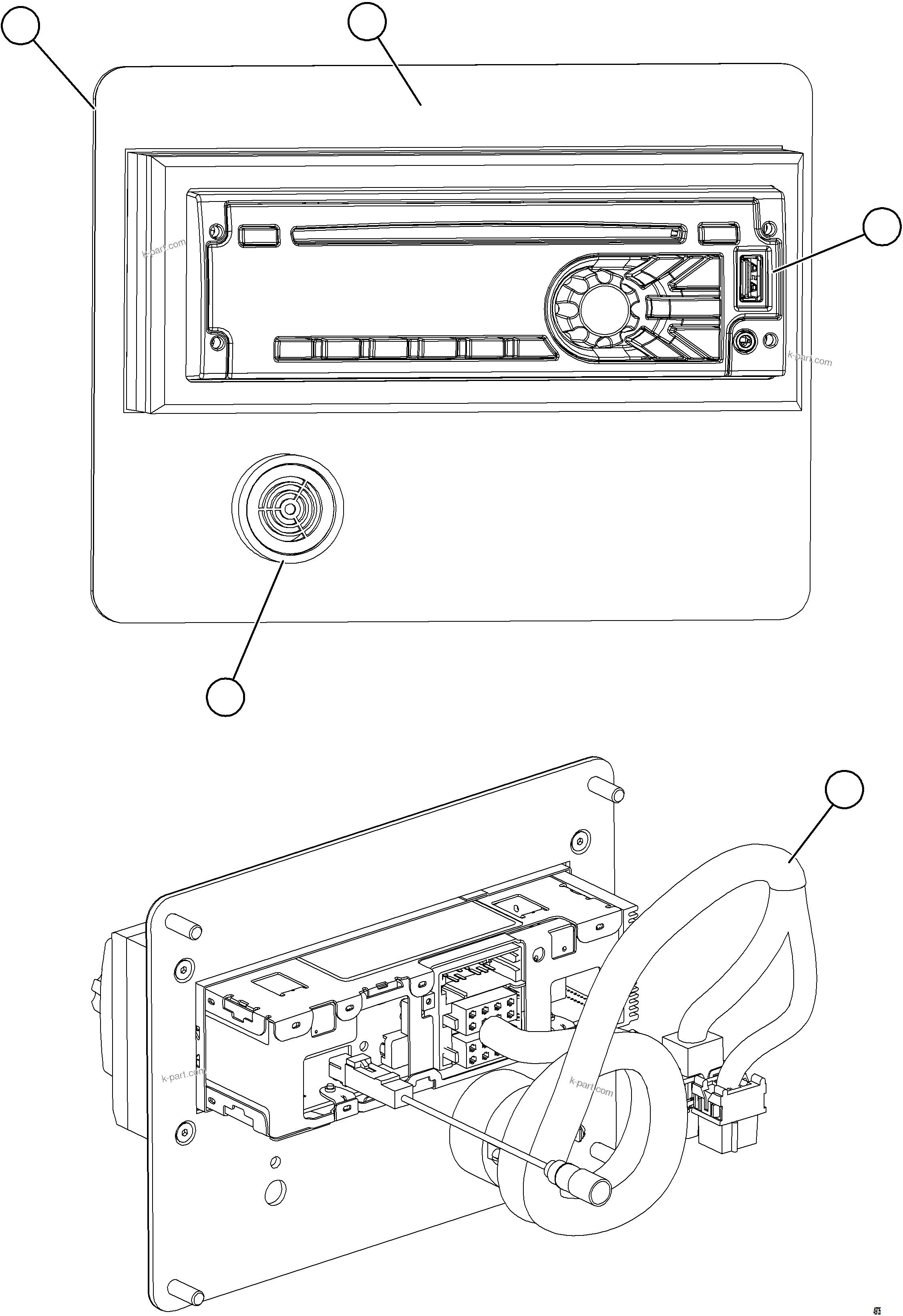 Komatsu parts book diagram for AFE57-KF 830E-1AC S/N A41142  MODERN MACHINERY: RADIO MODULE
