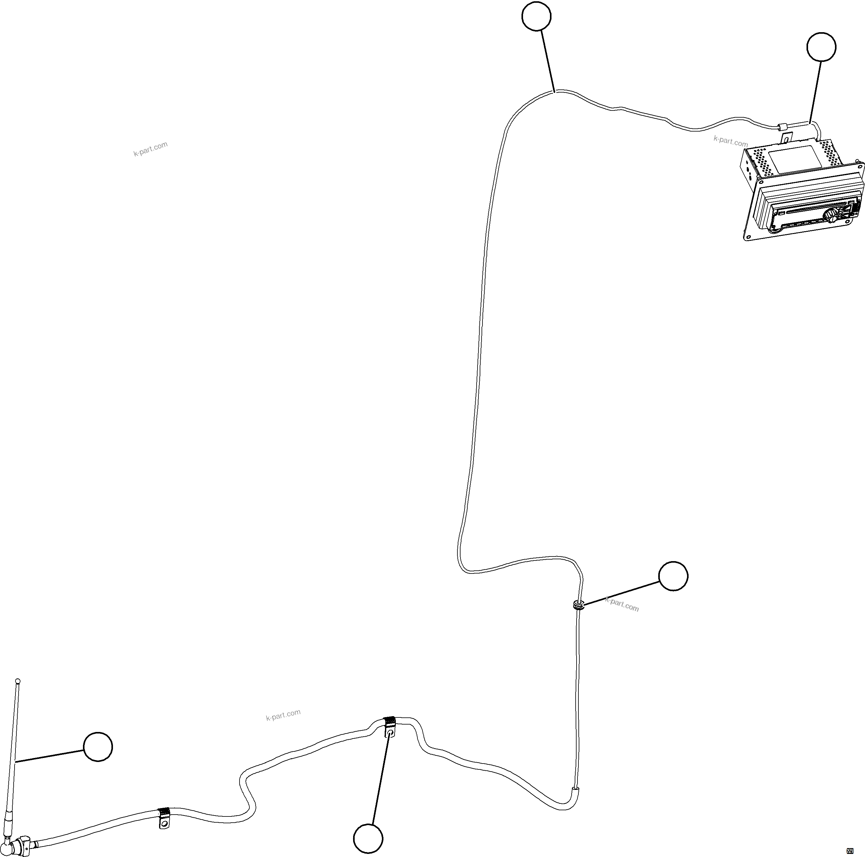 Komatsu parts book diagram for AFE57-KF 830E-1AC S/N A41142  MODERN MACHINERY: RADIO ANTENNA INSTALLATION