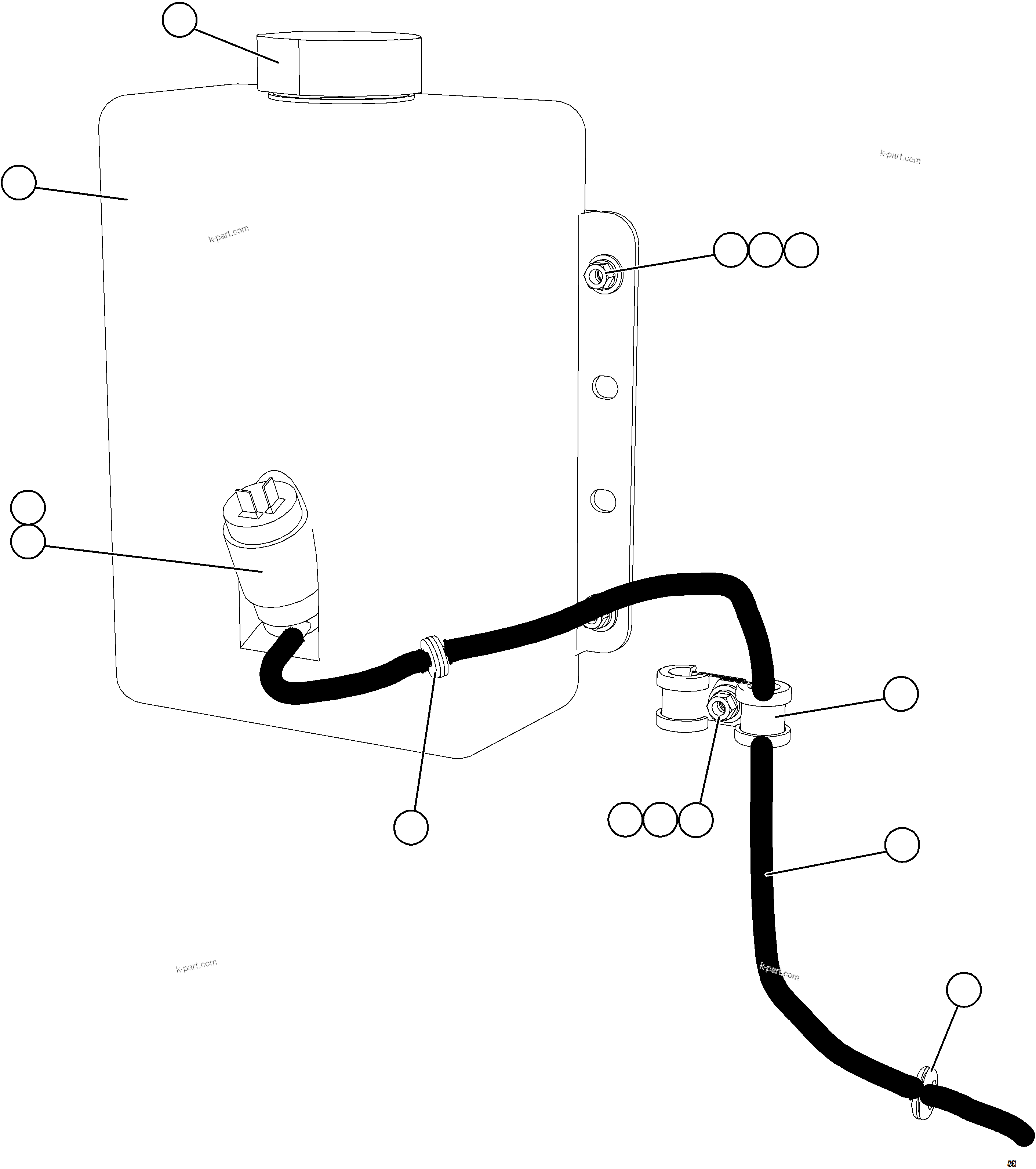Komatsu parts book diagram for AFE57-KF 830E-1AC S/N A41142  MODERN MACHINERY: WINDSHIELD WASHER INSTALLATION